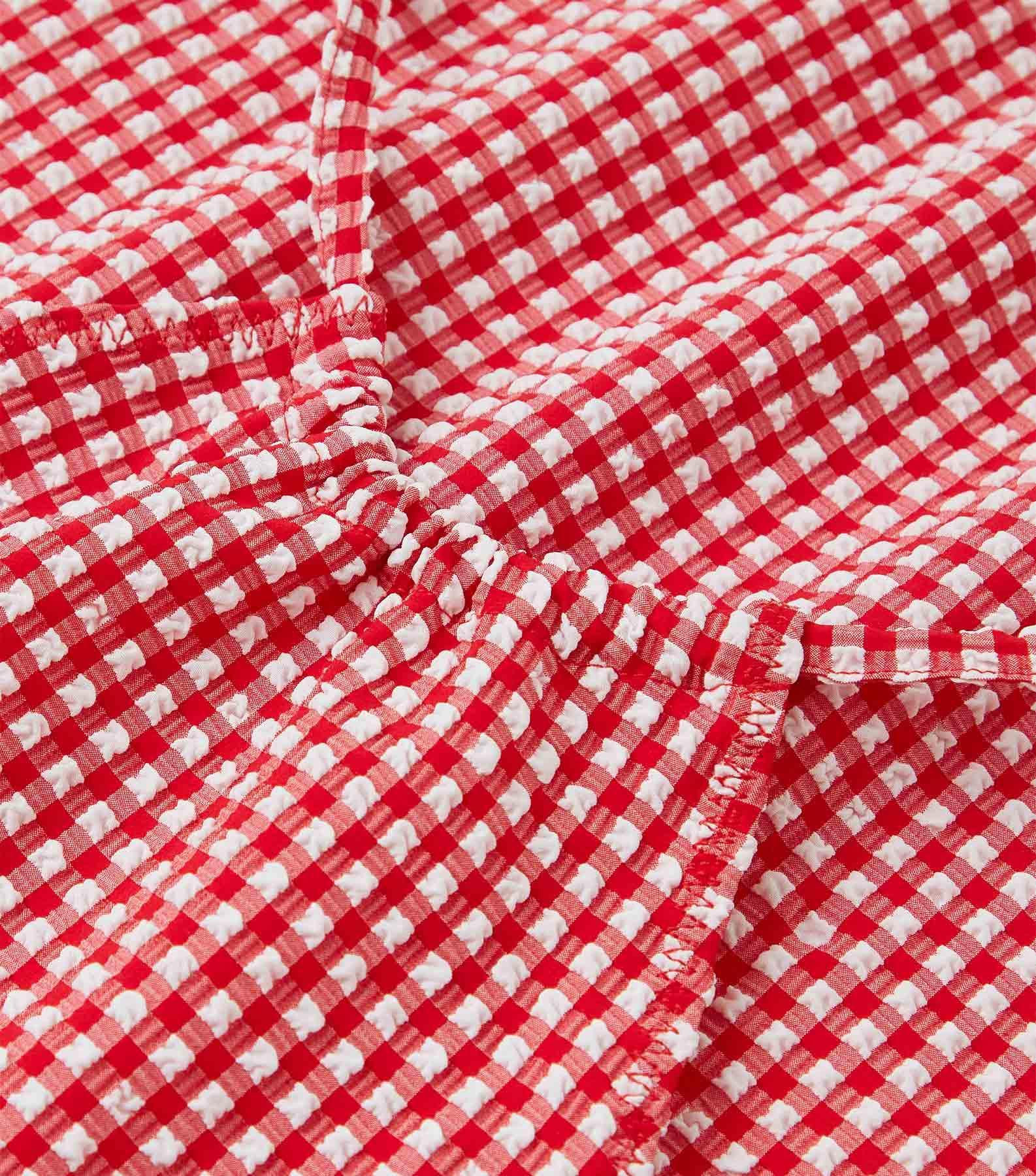 Gingham Seersucker Halter Top - Red Gingham Product Image