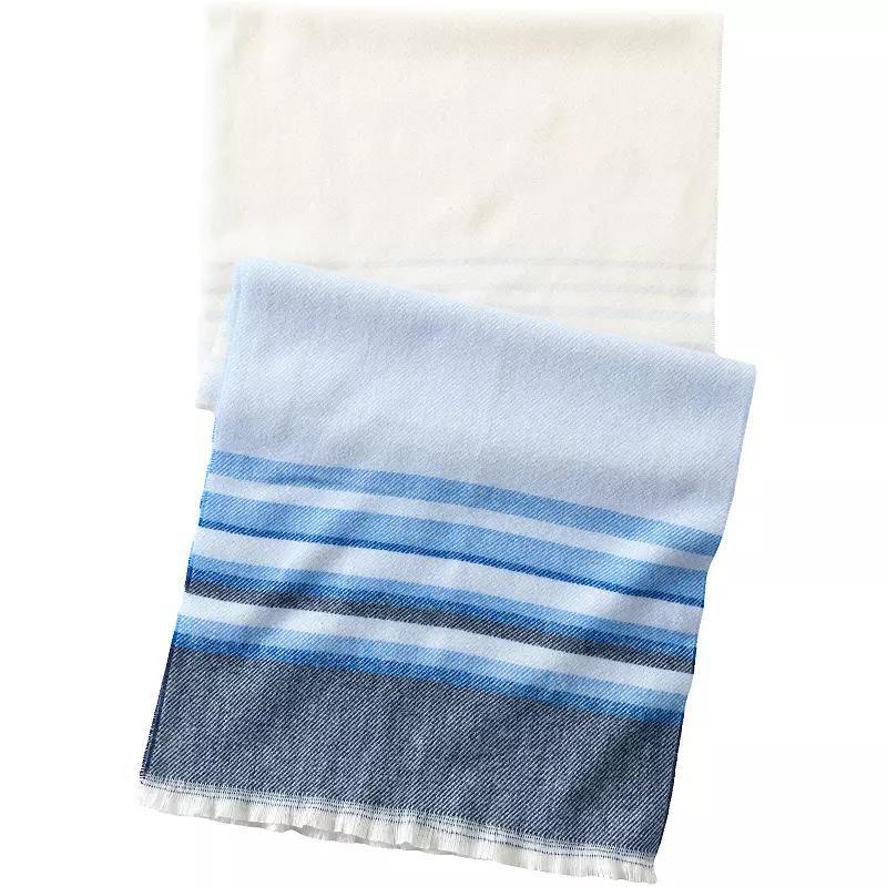Women's Lands' End CashTouch Pattern Scarf, Ivory Plum Plaid Product Image