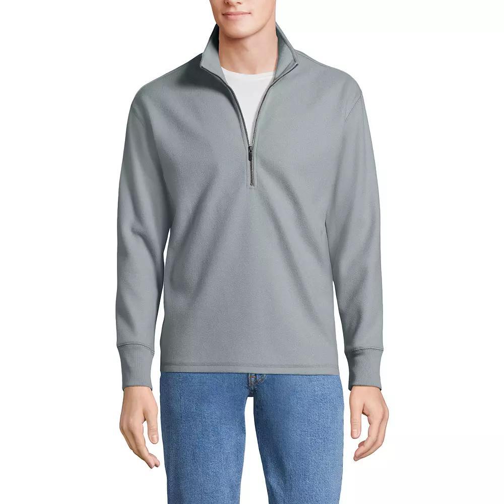 Men's Lands' End Wool Blend Half Zip Pullover, Size: Medium, Silver Frost Product Image