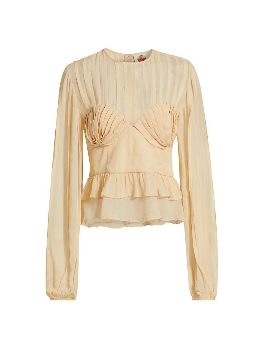 Womens Pleated Bust Blouse Product Image