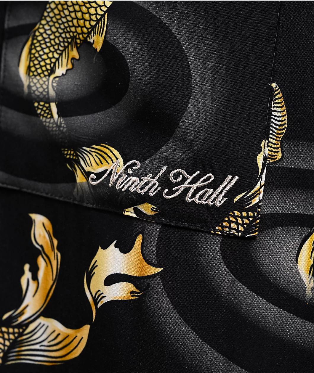 Ninth Hall Koi Black Short Sleeve Button Up Shirt Product Image
