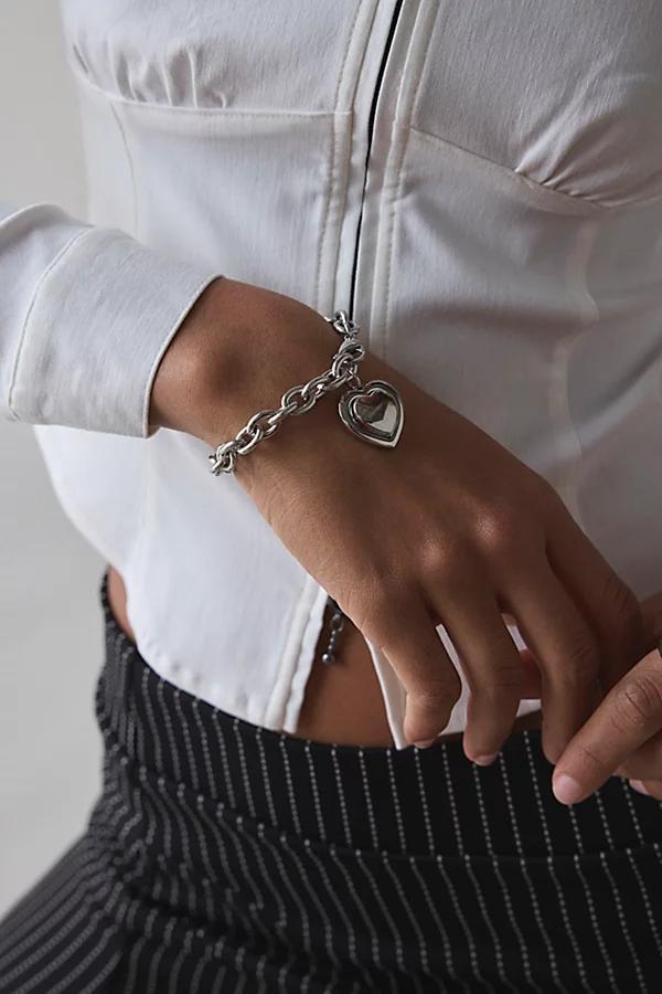 Waterproof Puffy Heart Charm Bracelet Womens at Urban Outfitters Product Image