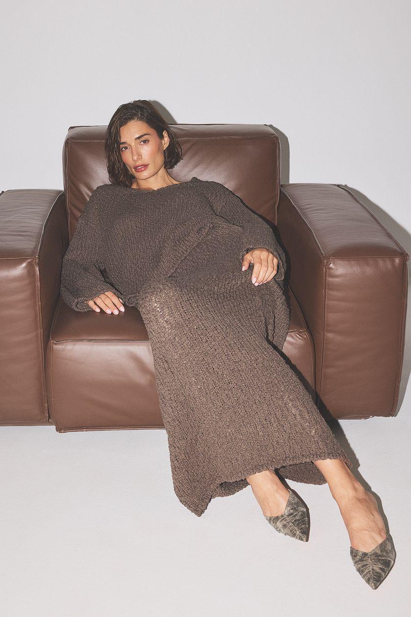 Structured Knitted Maxi Skirt Product Image