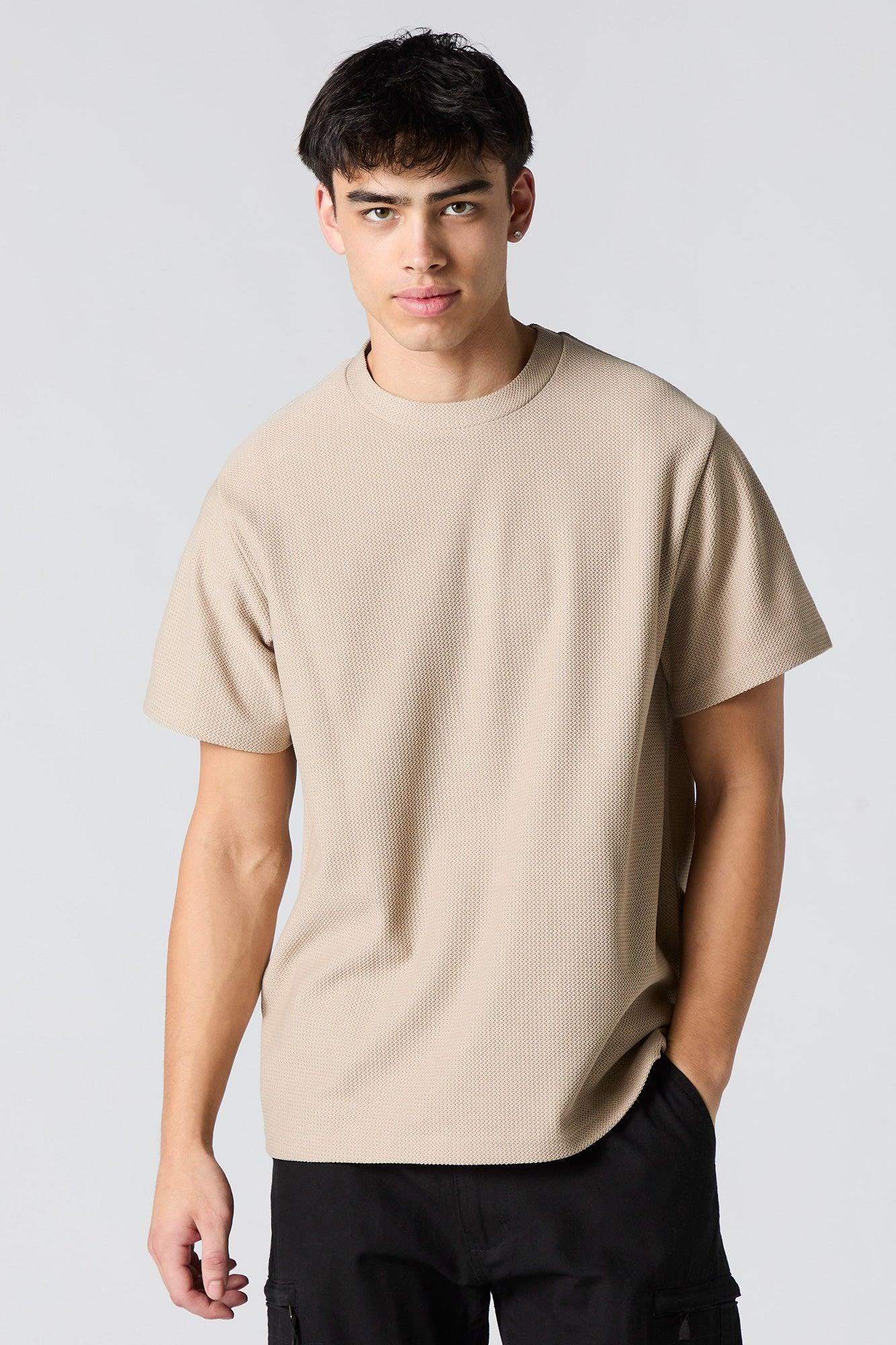 Textured Crewneck T-Shirt Male Product Image