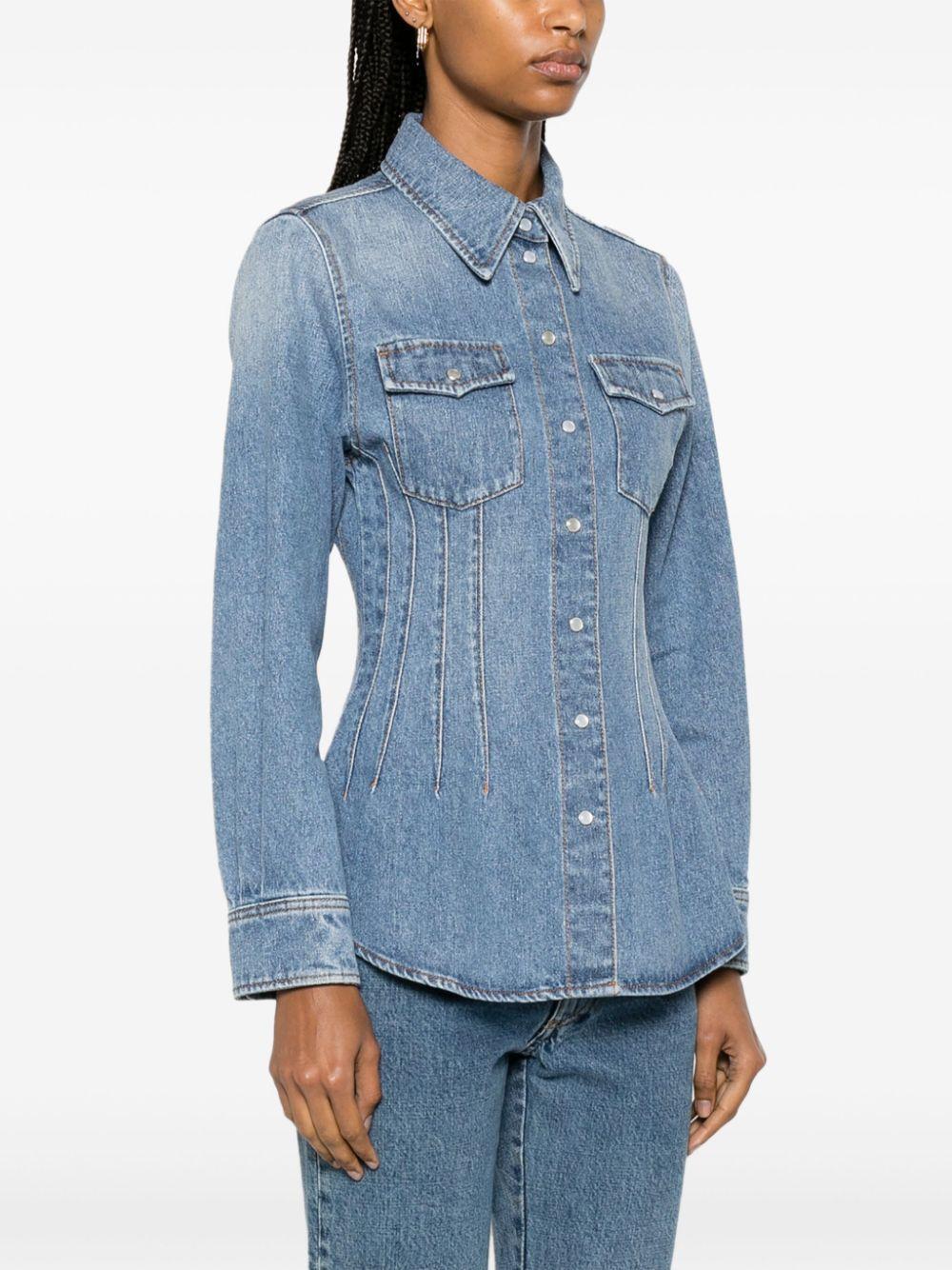 CHLOÉ Blue Corset-style Denim Shirt Product Image