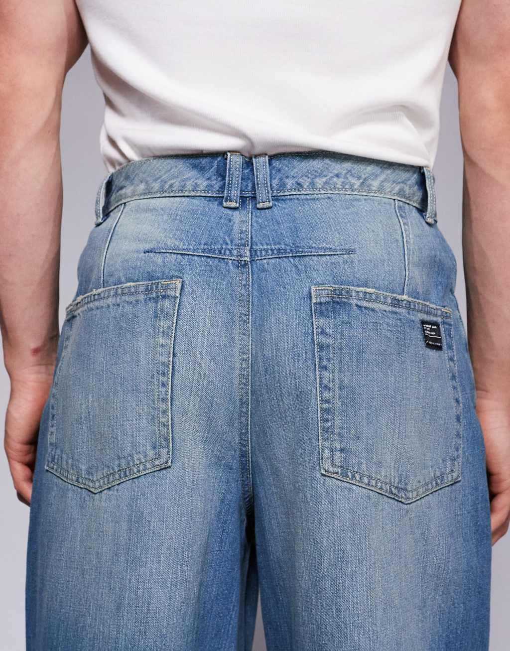 ASOS DESIGN horseshoe jeans in light wash blue Product Image
