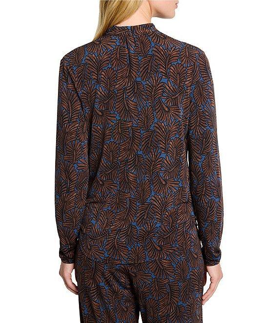 NIC + ZOE Feather Fern Coordinating V-Neck Long Sleeve Drape Wrap Top Product Image