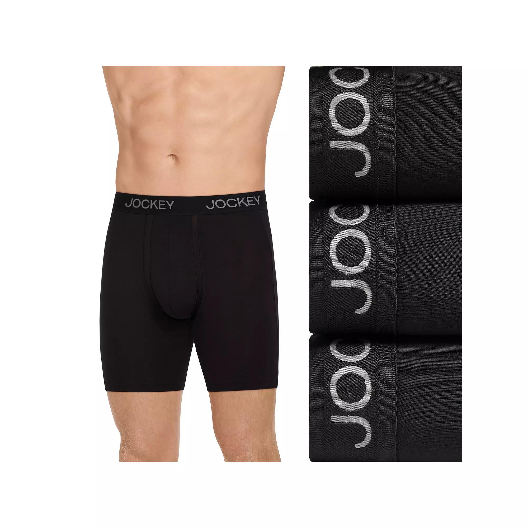 Men's Jockey® 3-Pack Chafe Proof Pouch Modal 6" Boxer Briefs, Size: Medium, Black Product Image