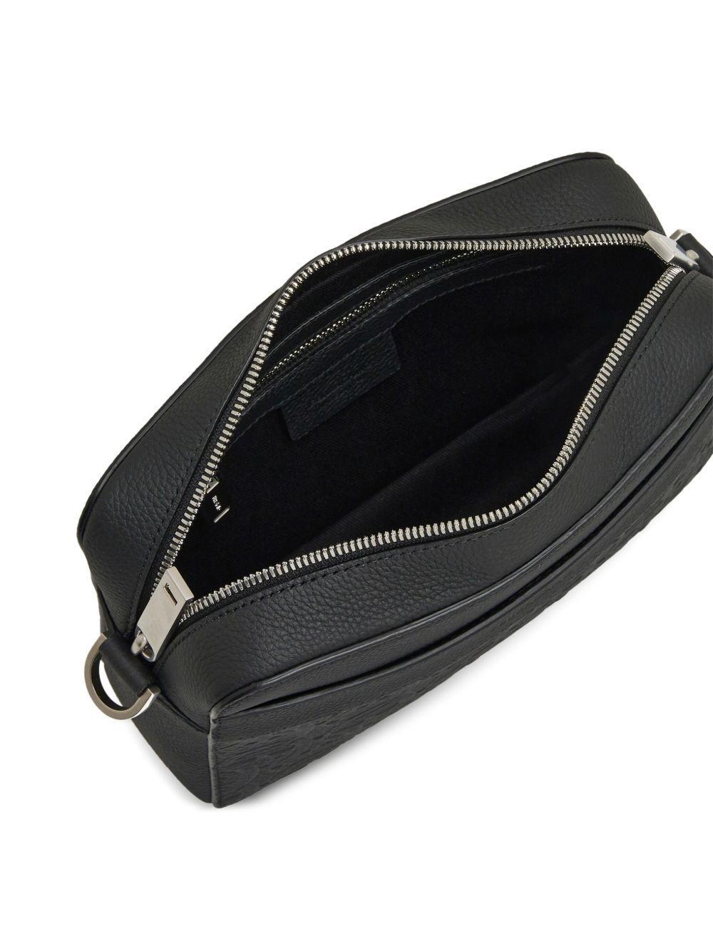 logo-embossed leather shoulder bag Product Image