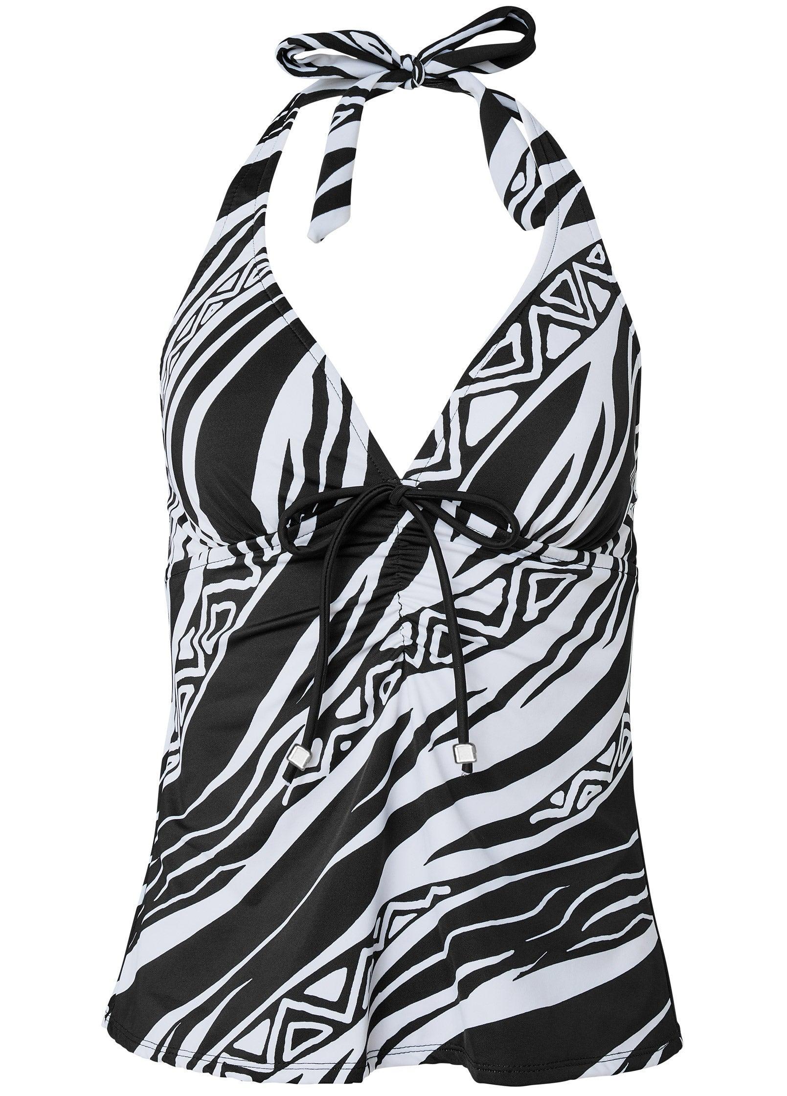 Sicily Halter Tankini Top - Deep Waves Product Image