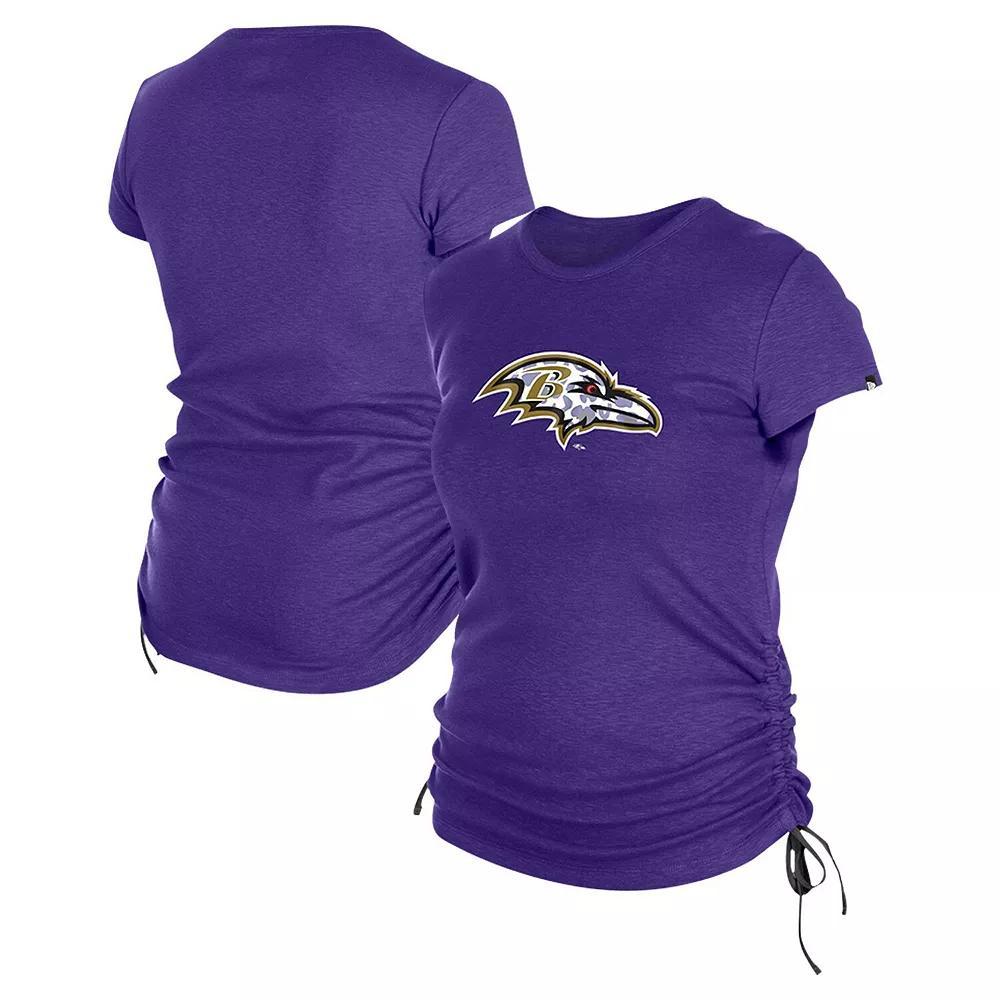 Women's New Era Purple Baltimore Ravens Ruched Side T-Shirt, Size: XL Product Image
