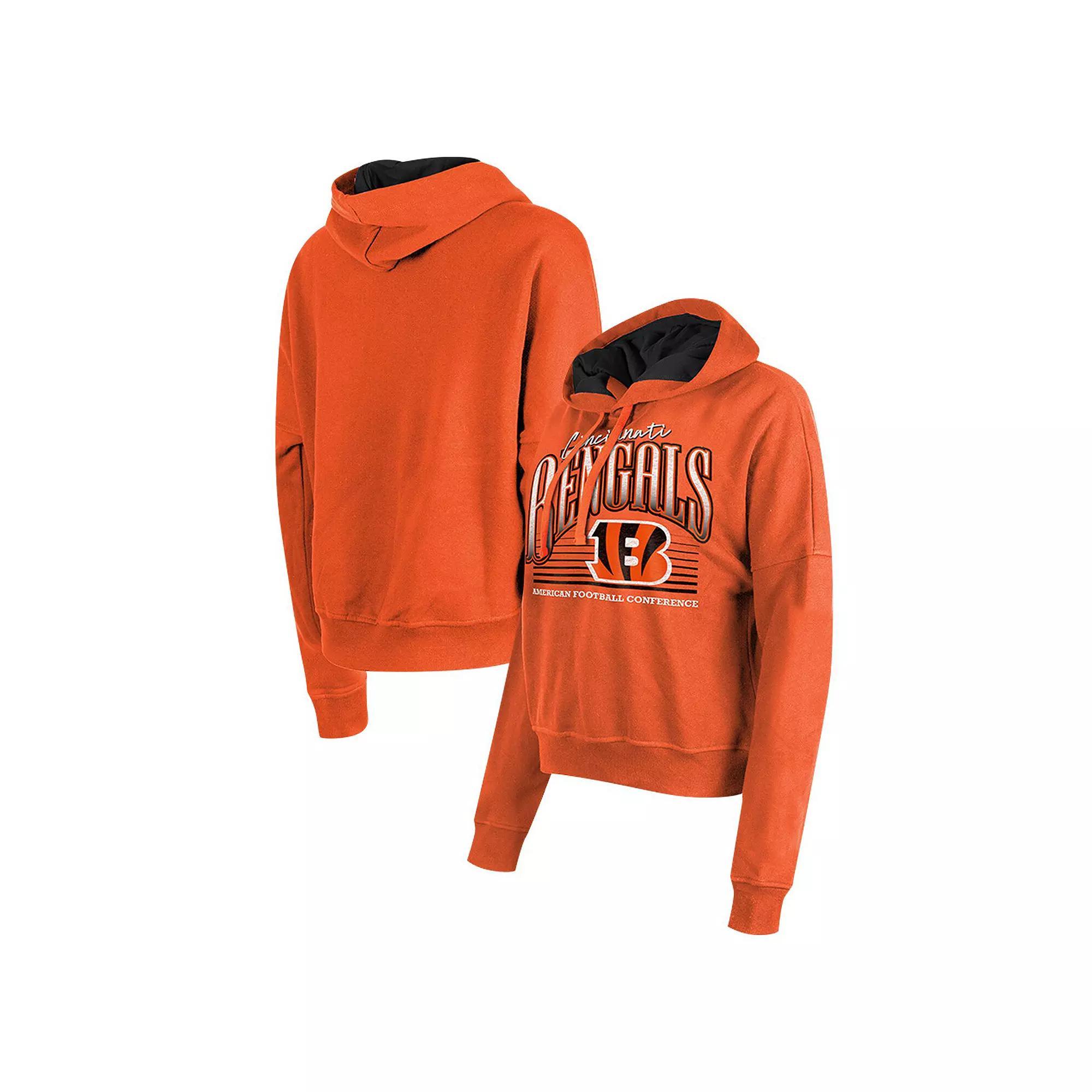 Women's New Era Orange Cincinnati Bengals Boxy Pullover Hoodie, Size: 2XL Product Image