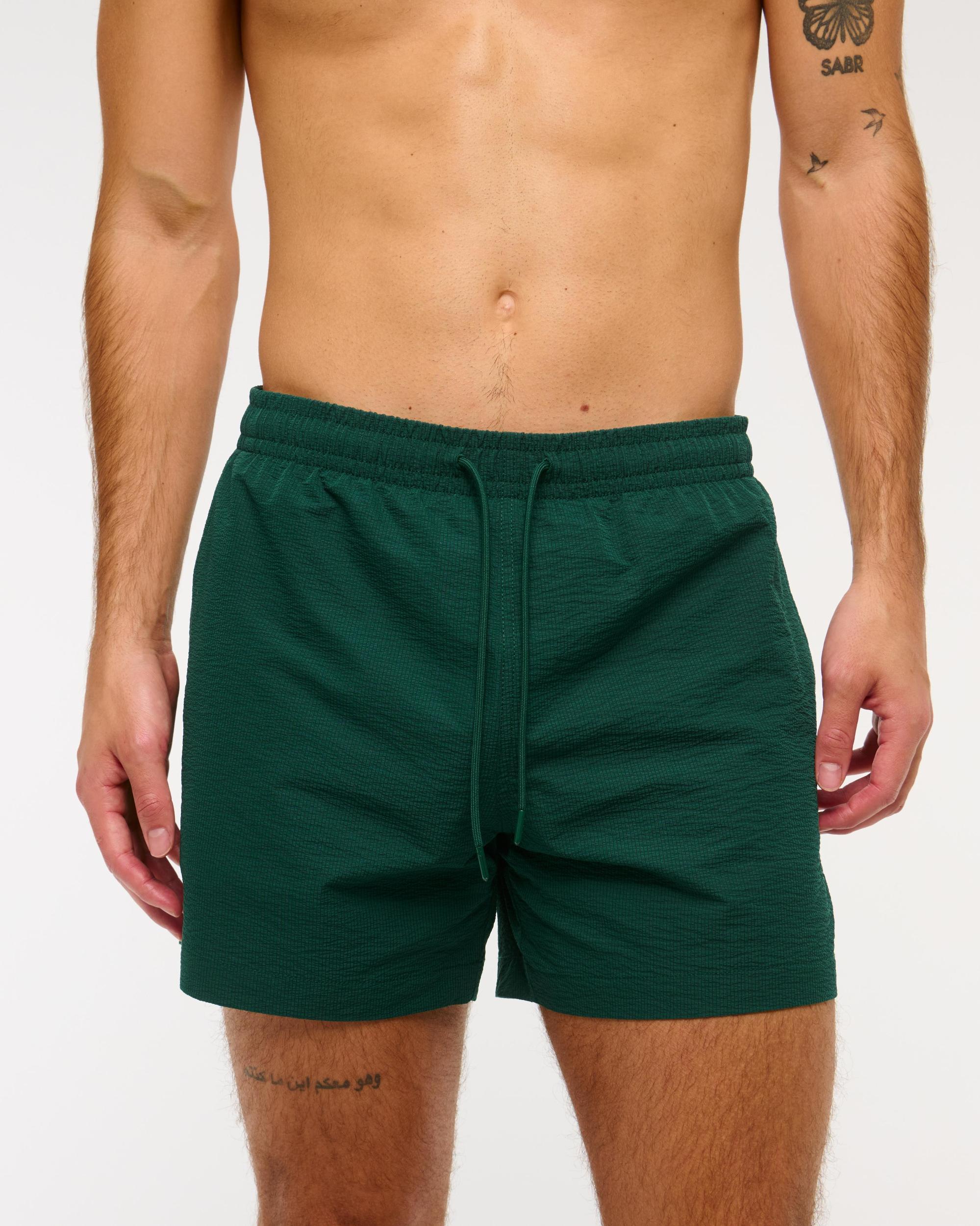 Pull-On Wide Seersucker Swim Trunk Product Image