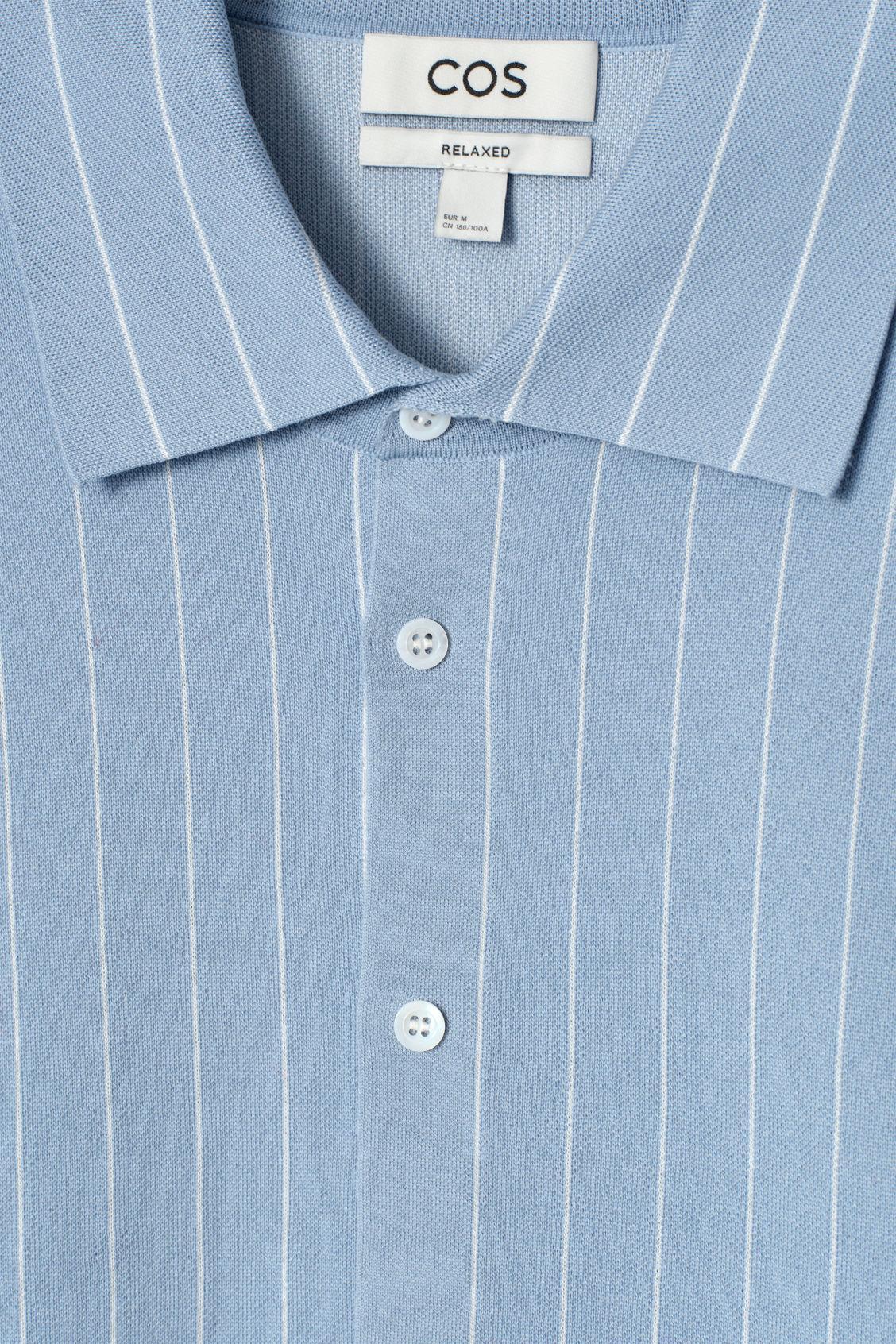 RELAXED STRIPED KNITTED COTTON SHIRT Product Image