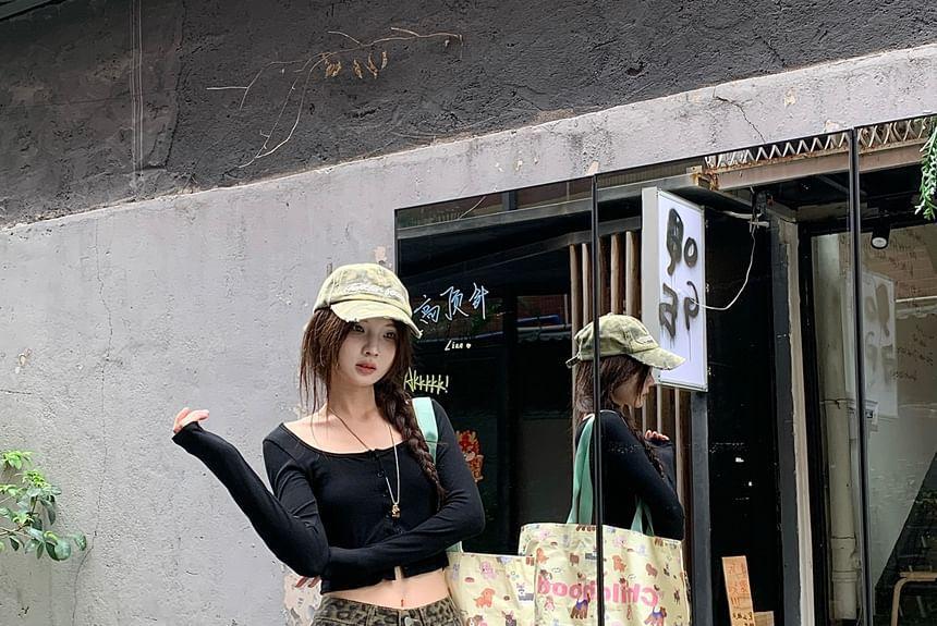 Mid Waist Leopard Loose-Fit Pants Product Image