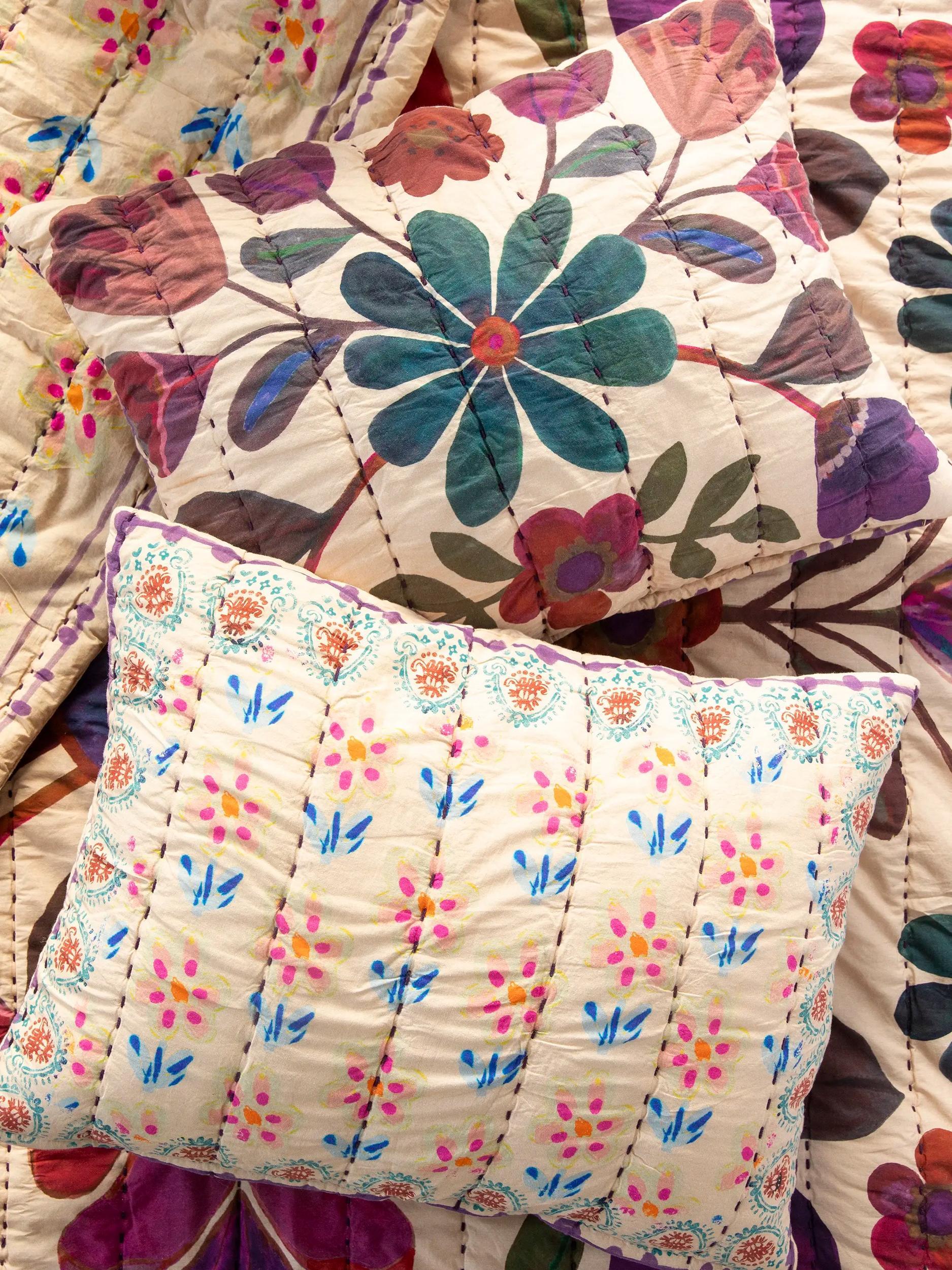 Bungalow Reversible Cotton Quilt - Jewel Garden Product Image
