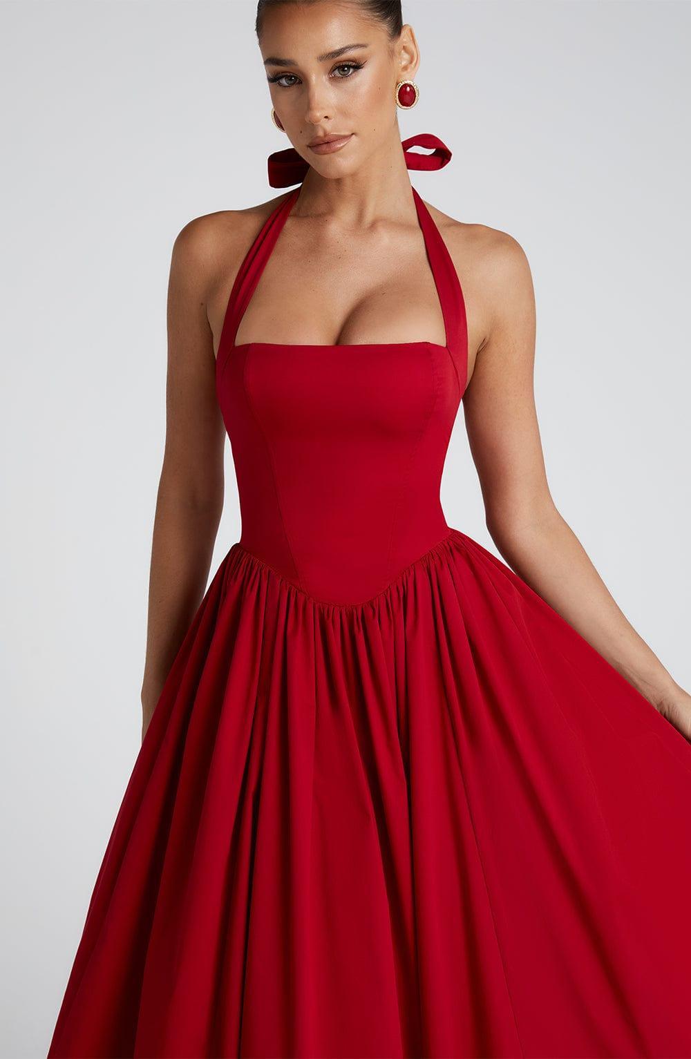 Cressida Midi Dress - Red Product Image