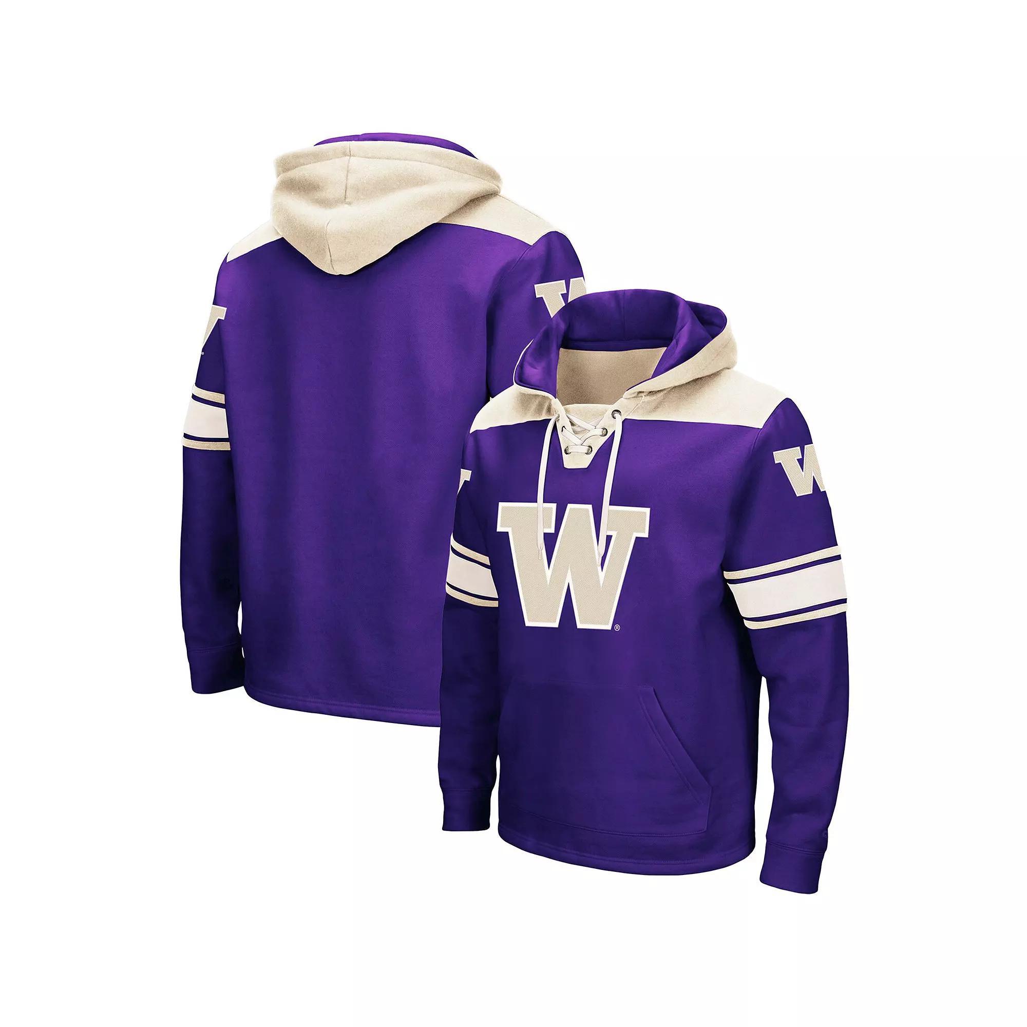 Men's Colosseum Purple Washington Huskies 2.0 Lace-Up Hoodie, Size: Large Product Image