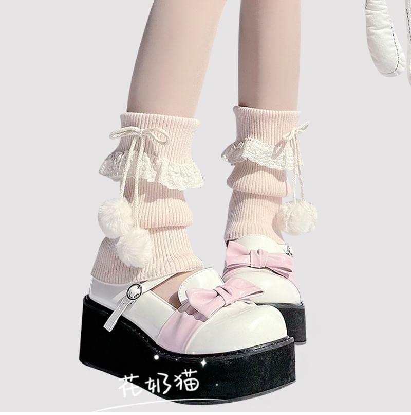 Lace Ruffle Trim Leg Warmers Product Image