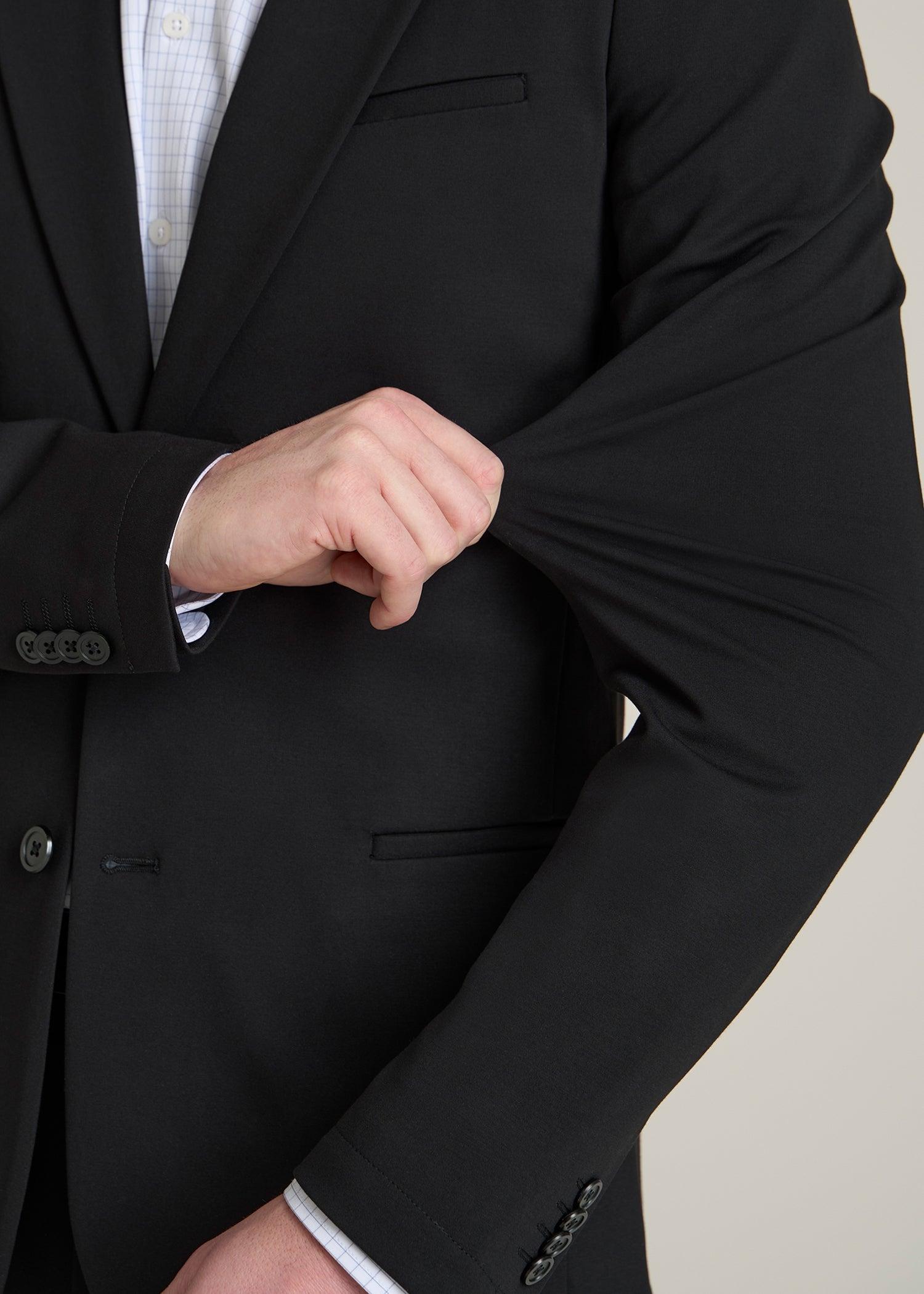 Flex Tech Suit Jacket for Tall Men in Black Product Image