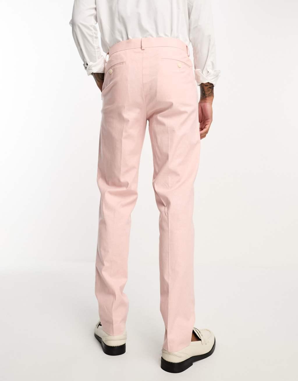 ASOS DESIGN super skinny linen mix suit pants Product Image