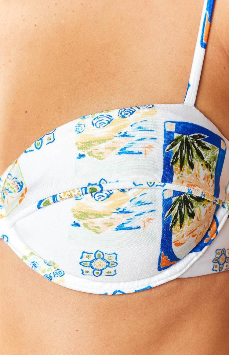9.0 Swim White Italia Print Bianca Bikini Bottoms Product Image