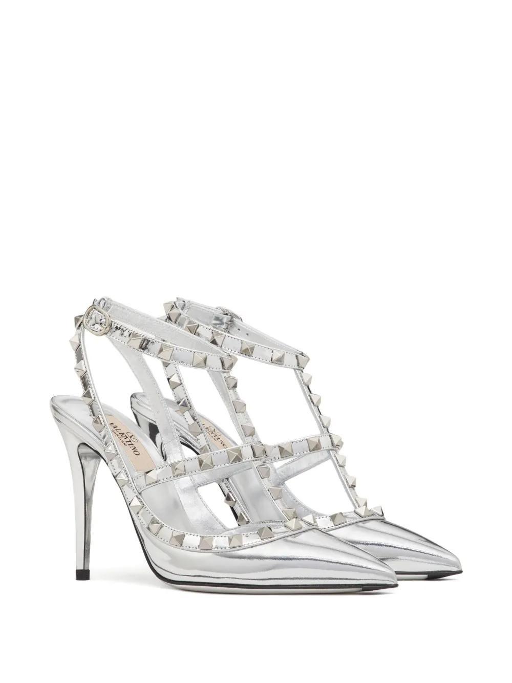 Rockstud 100mm ankle-strap pumps Product Image