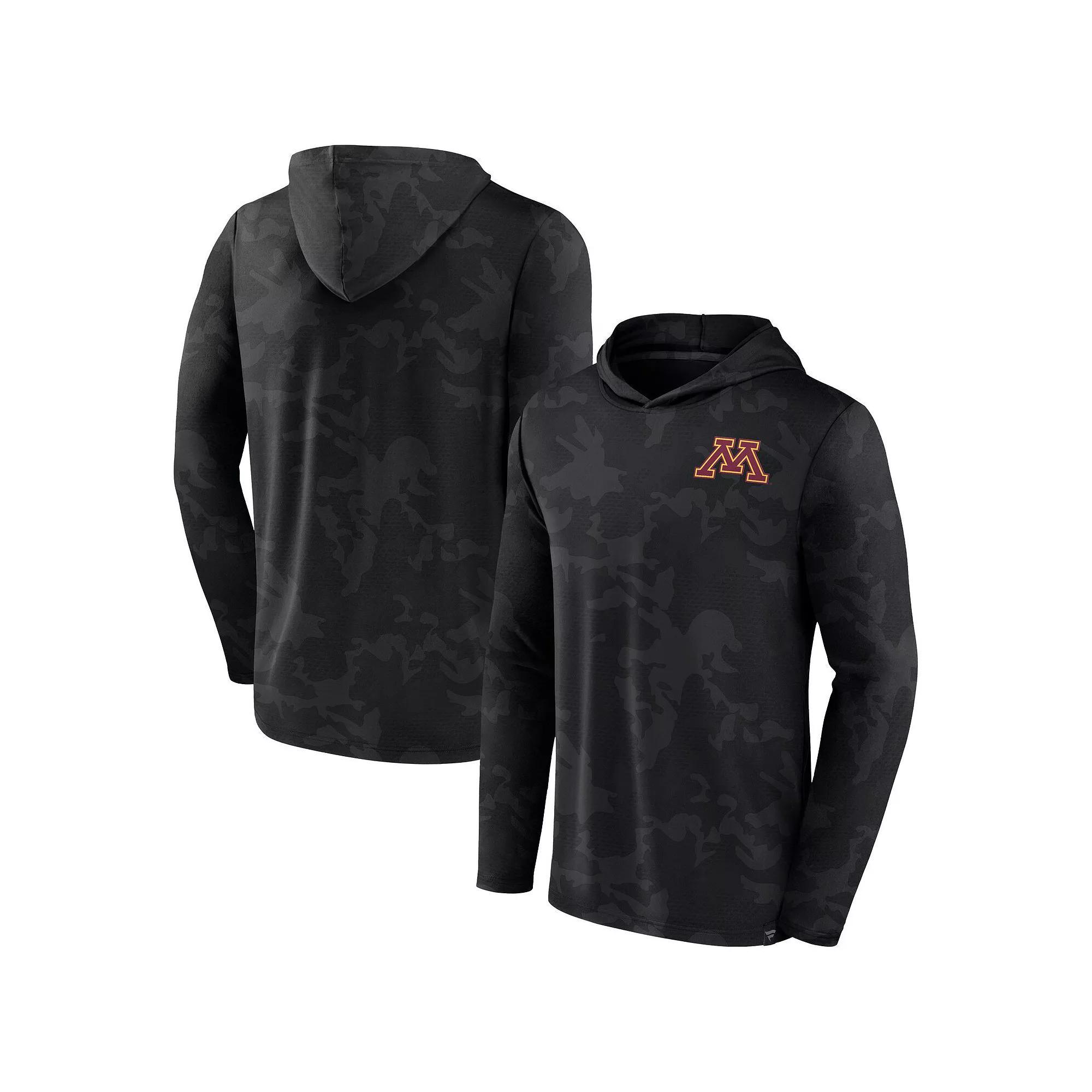 Men's Fanatics Branded  Black Minnesota Golden Gophers Camo Hoodie Long Sleeve T-Shirt, Size: Large Product Image