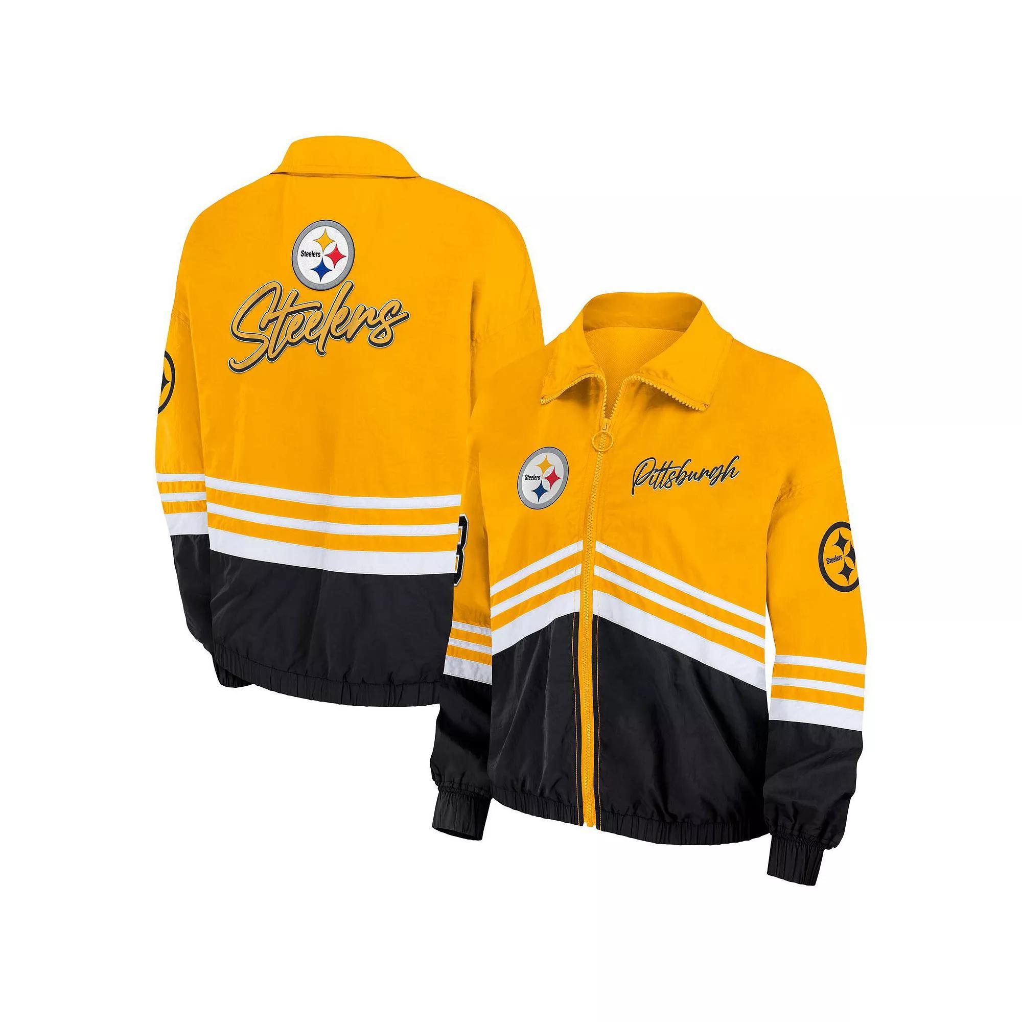 Womens WEAR by Erin Andrews Pittsburgh Steelers Vintage Throwback Windbreaker Full-Zip Jacket Product Image