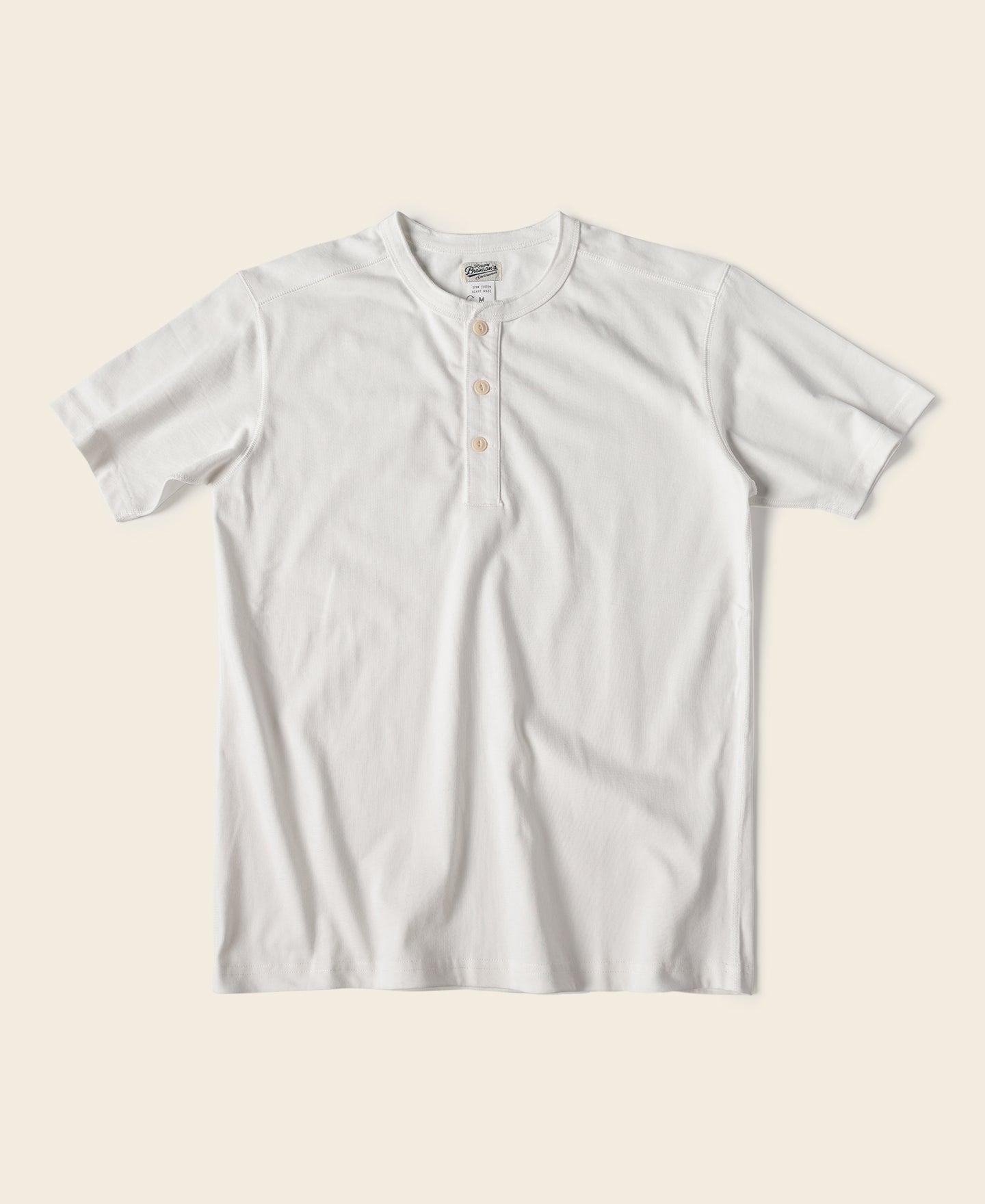 10.6 oz Cotton Short Sleeve Henley T-Shirt - Vintage Black Product Image