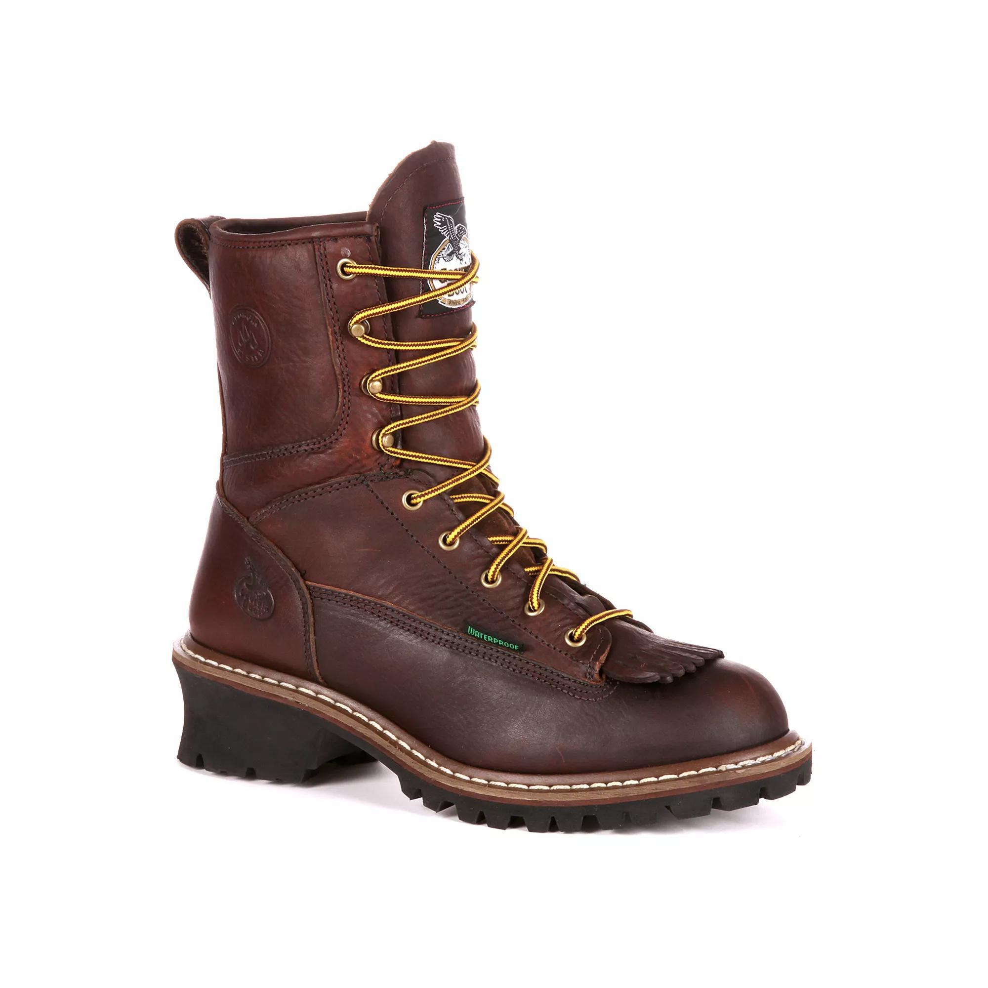 Georgia Boots Loggers Men's Waterproof Work Boots, Size: 12 Wide, Tumbled Brown Product Image