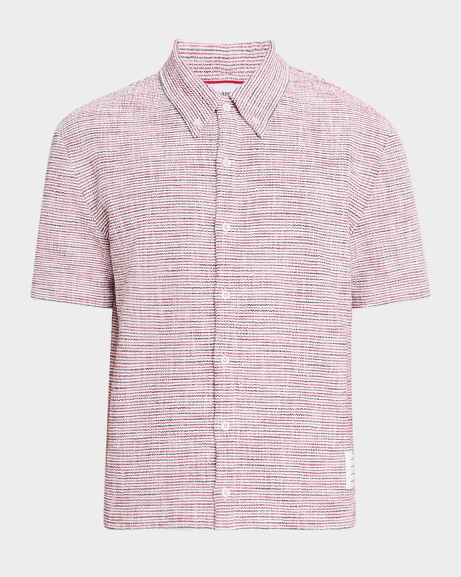 Mens Striped Tweed Button-Down Shirt Product Image