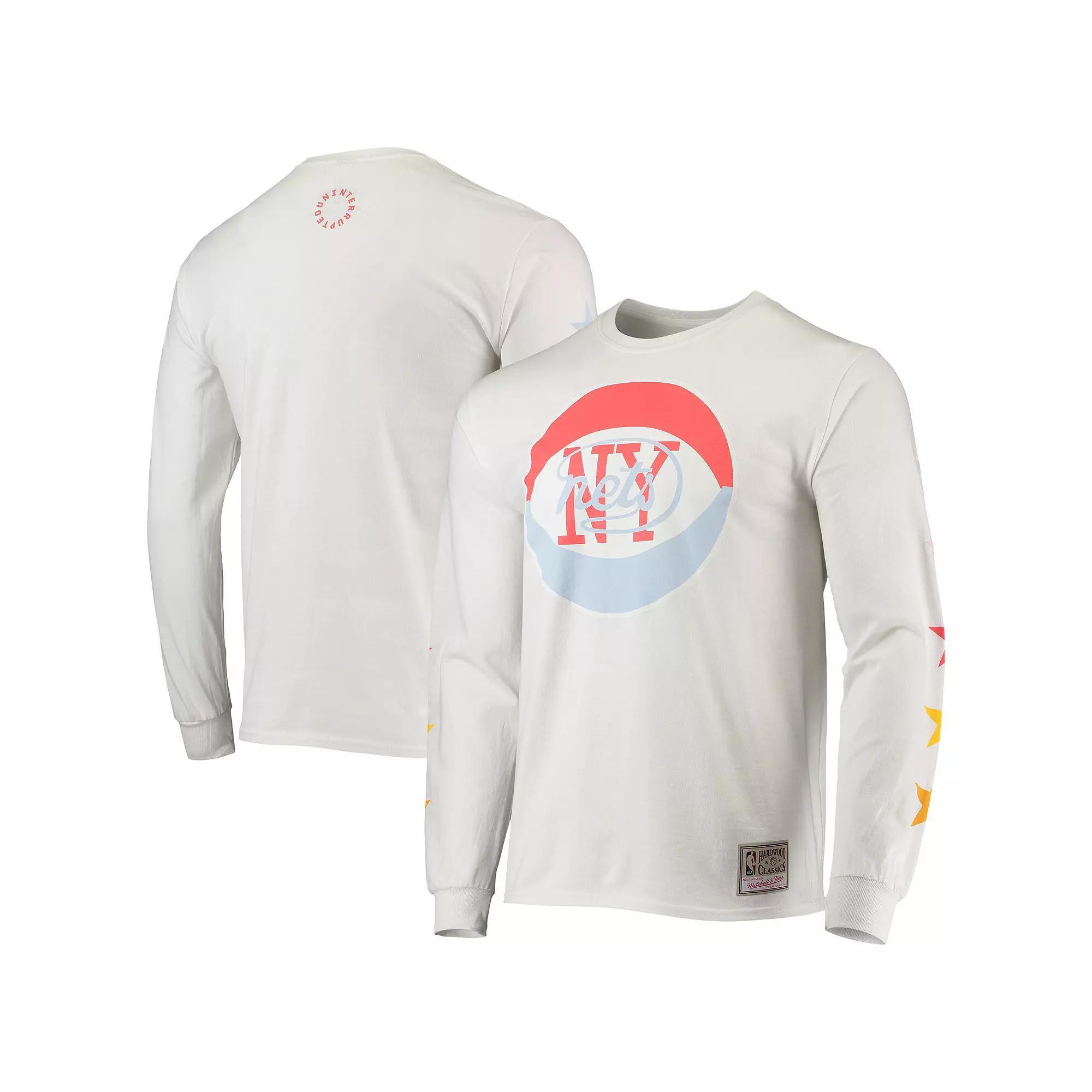 Men's Mitchell & Ness x Uninterrupted White New Jersey Nets Hardwood Classics Long Sleeve T-Shirt, Size: 2XL, Nba White Product Image
