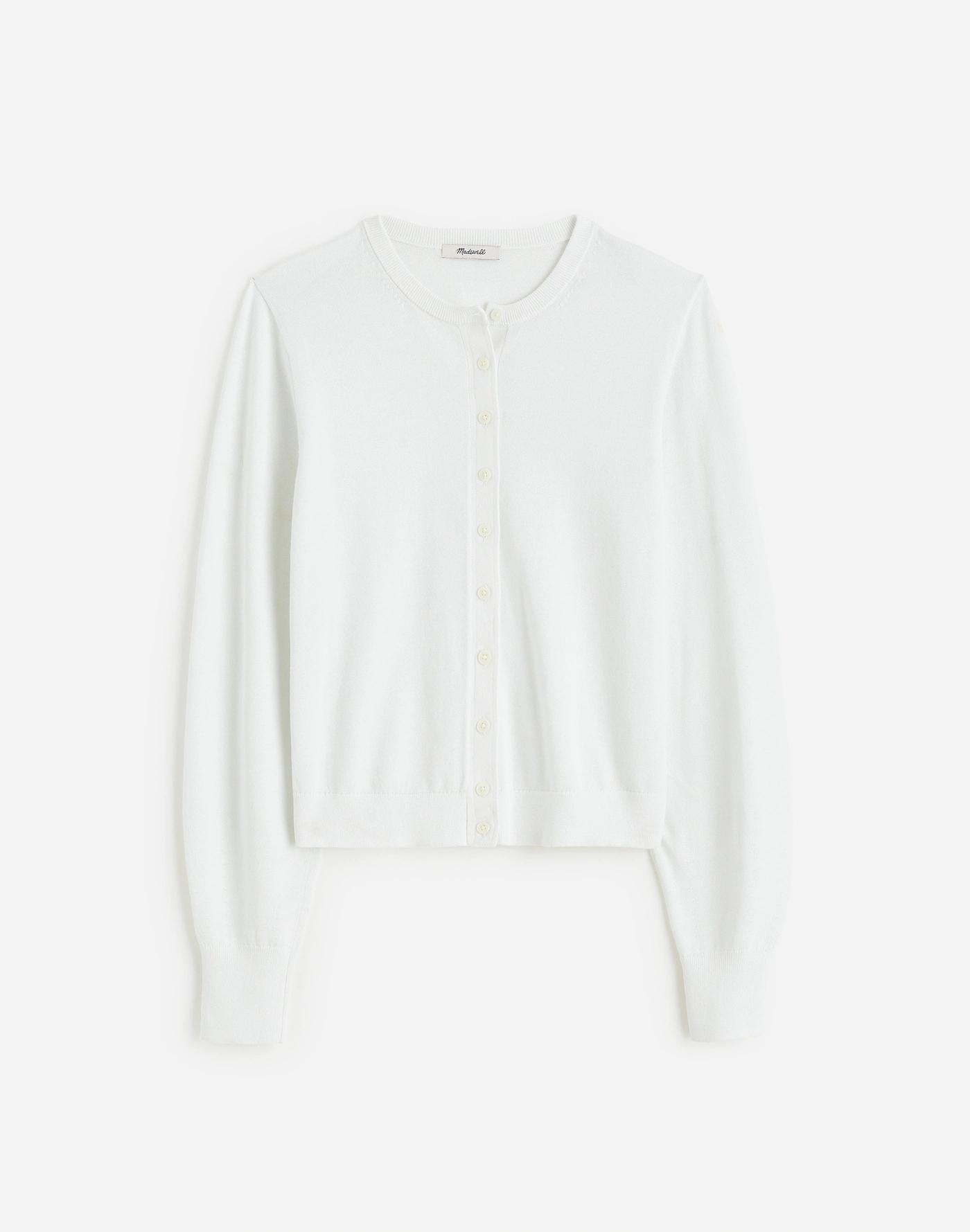 Cotton Crewneck Cardigan Product Image