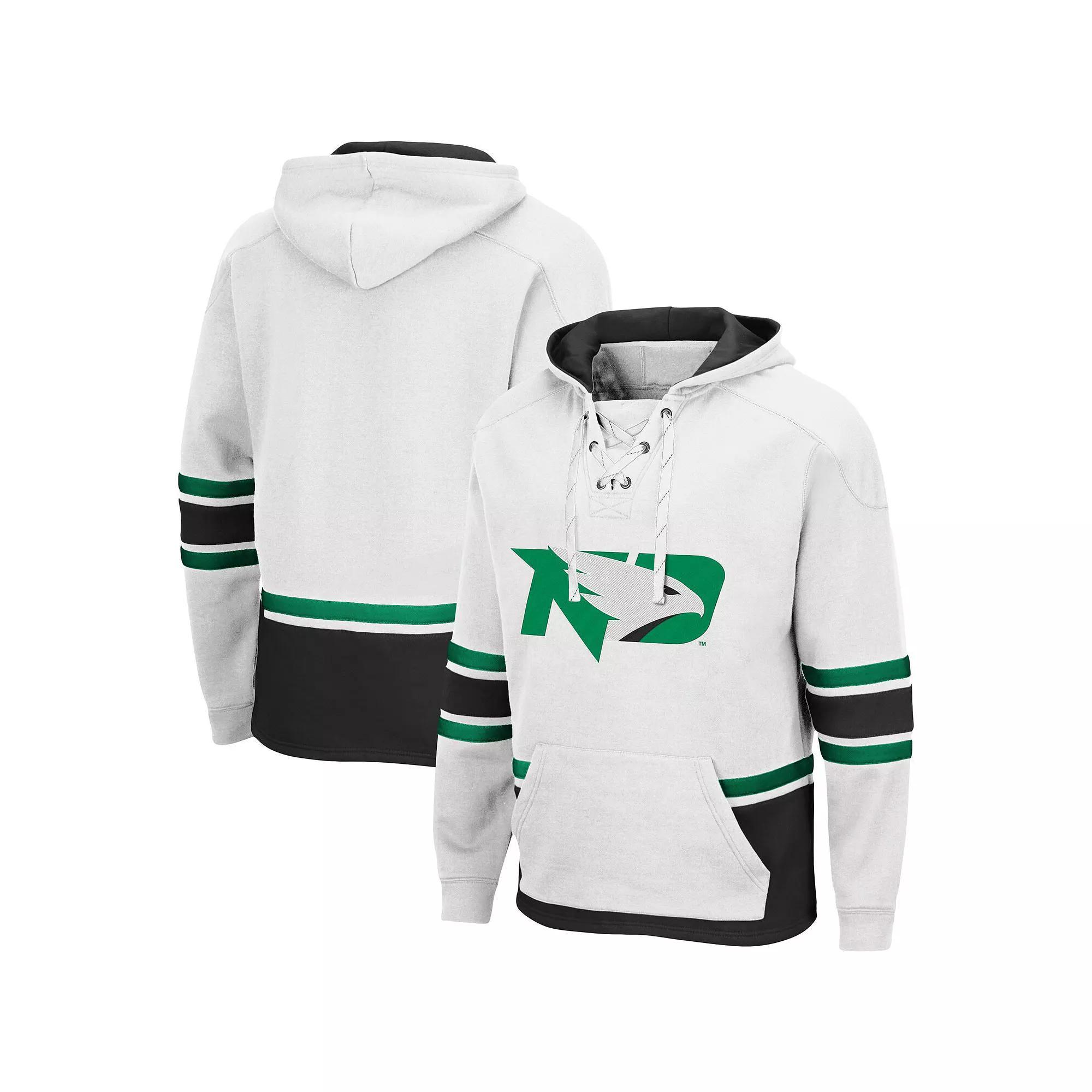 Mens Colosseum White North Dakota Lace Up 3.0 Pullover Hoodie Product Image