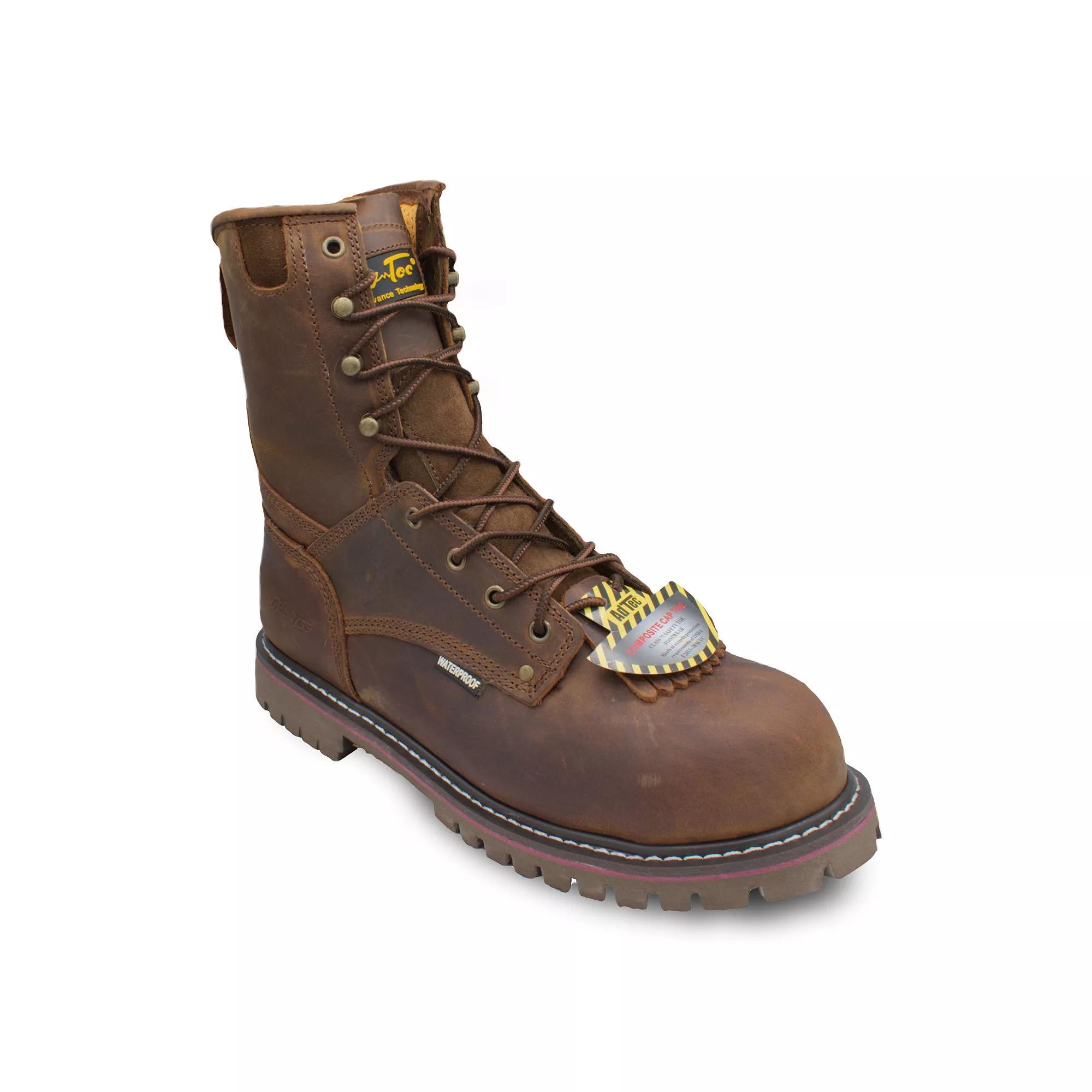 AdTec 1021 Men's Composite-Toe Waterproof Work Boots, Size: 10 Wide, Brown Product Image