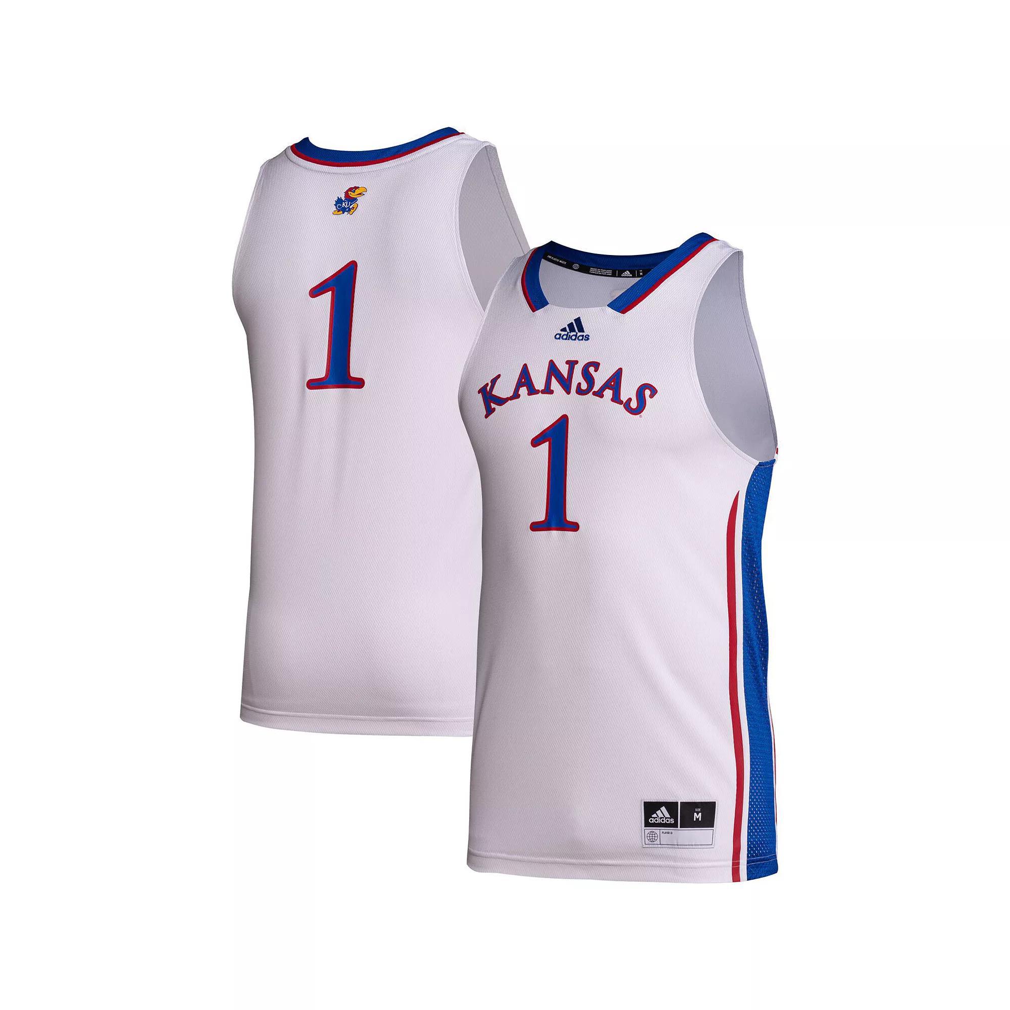 Men's adidas #1 White Kansas Jayhawks Team Swingman Jersey, Size: XL Product Image