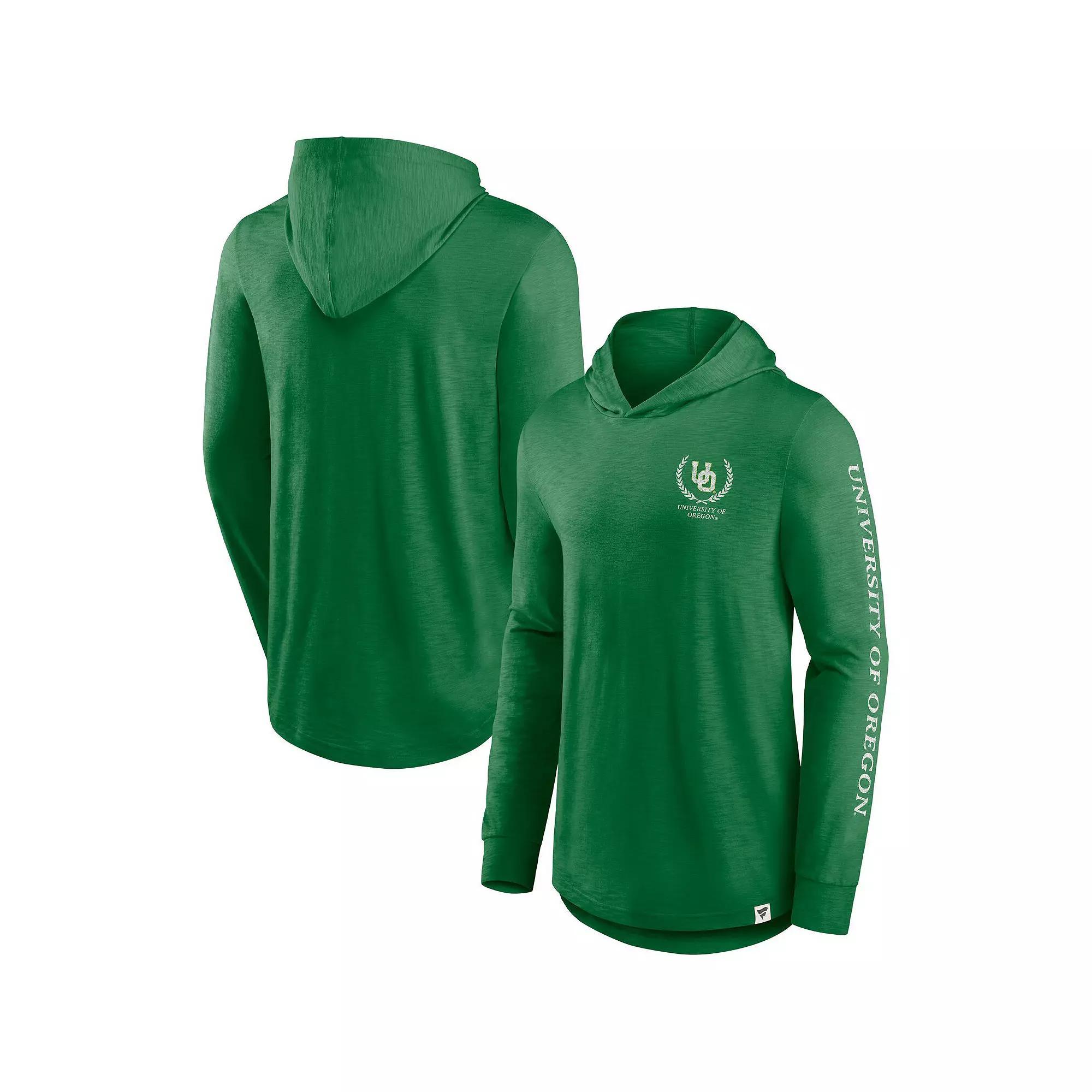 Men's Fanatics Branded Green Oregon Ducks Photo Finish Hoodie Long Sleeve T-Shirt, Size: Large Product Image