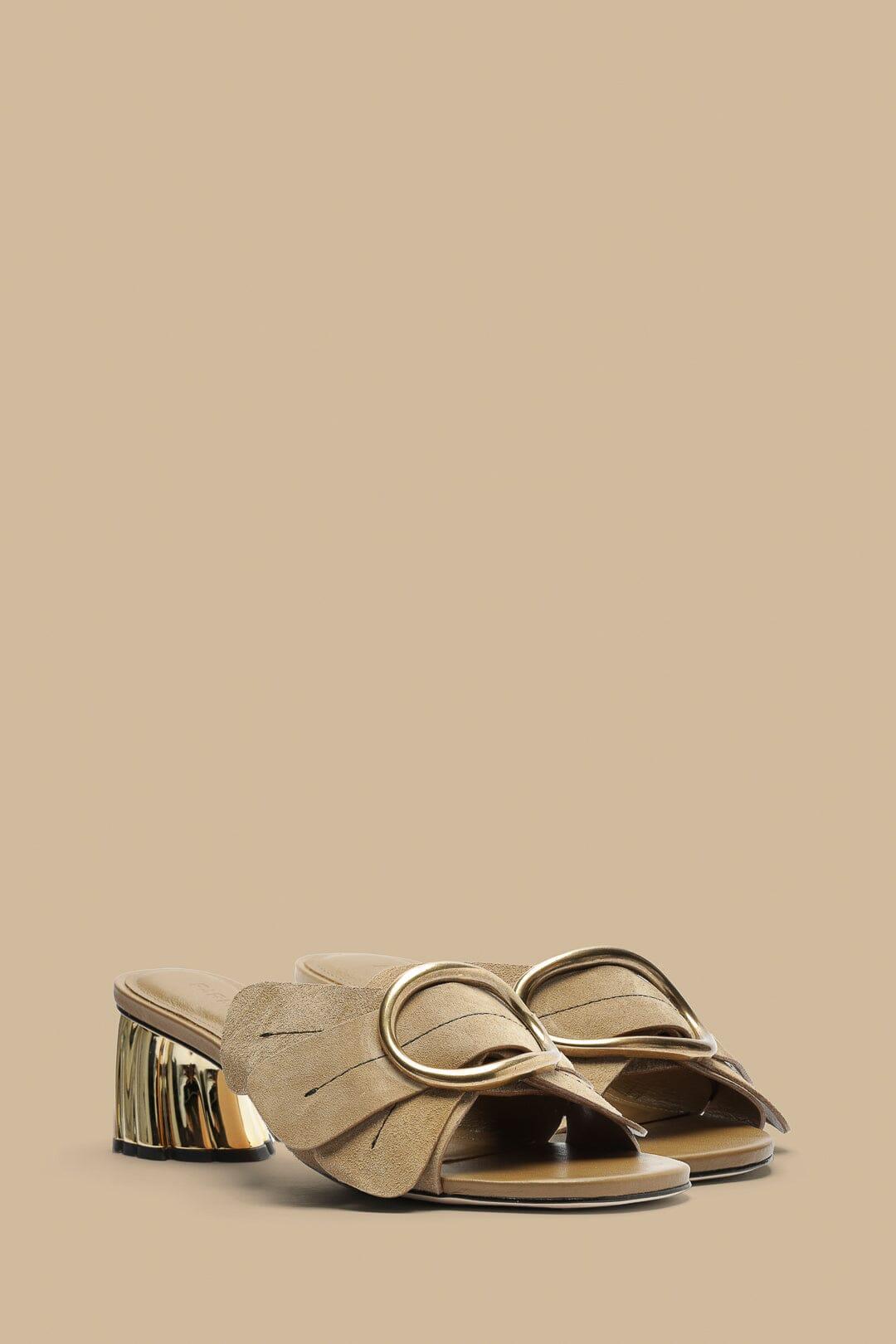 Taupe Daisy Heeled Mule Product Image