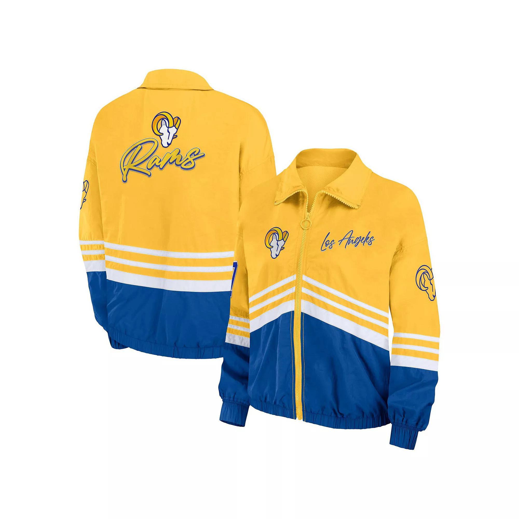 Womens WEAR by Erin Andrews Los Angeles Rams Vintage Throwback Windbreaker Full-Zip Jacket Product Image