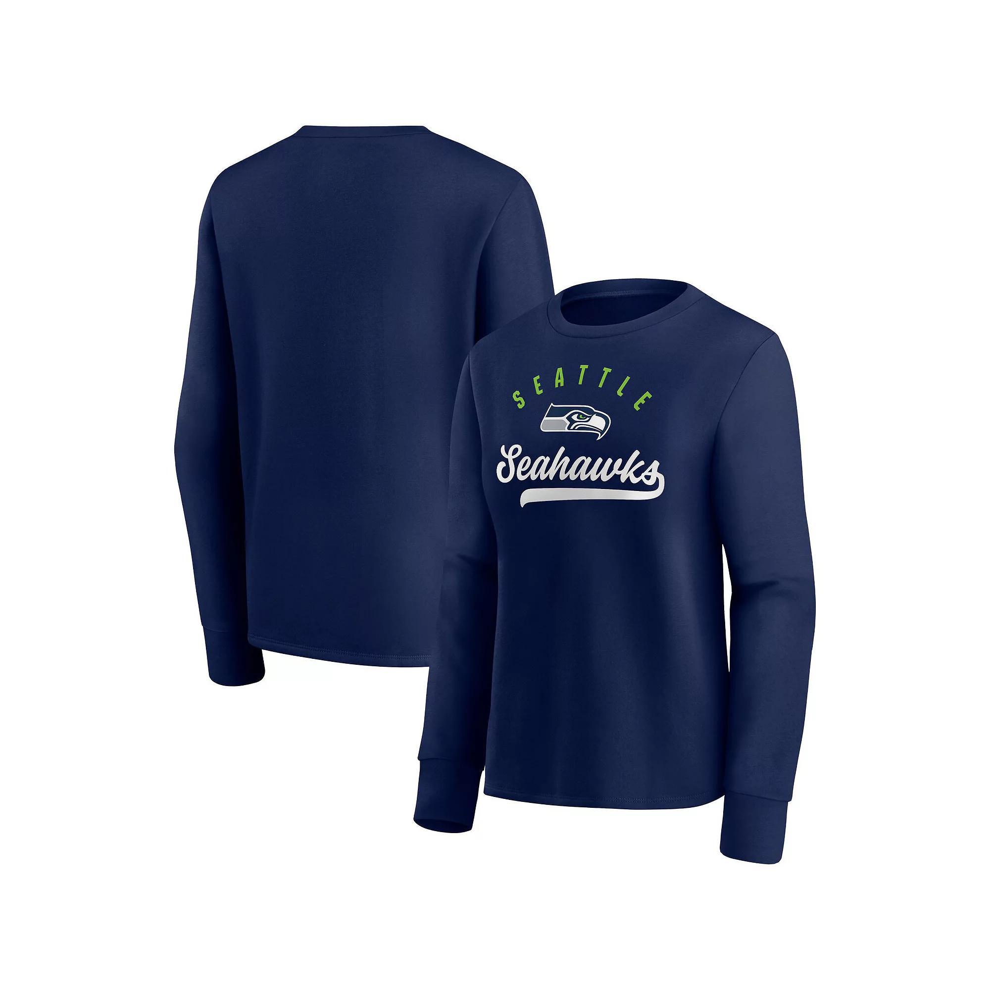 Women's Fanatics Branded College Navy Seattle Seahawks Ultimate Style Pullover Sweatshirt, Size: XS, Blue Product Image