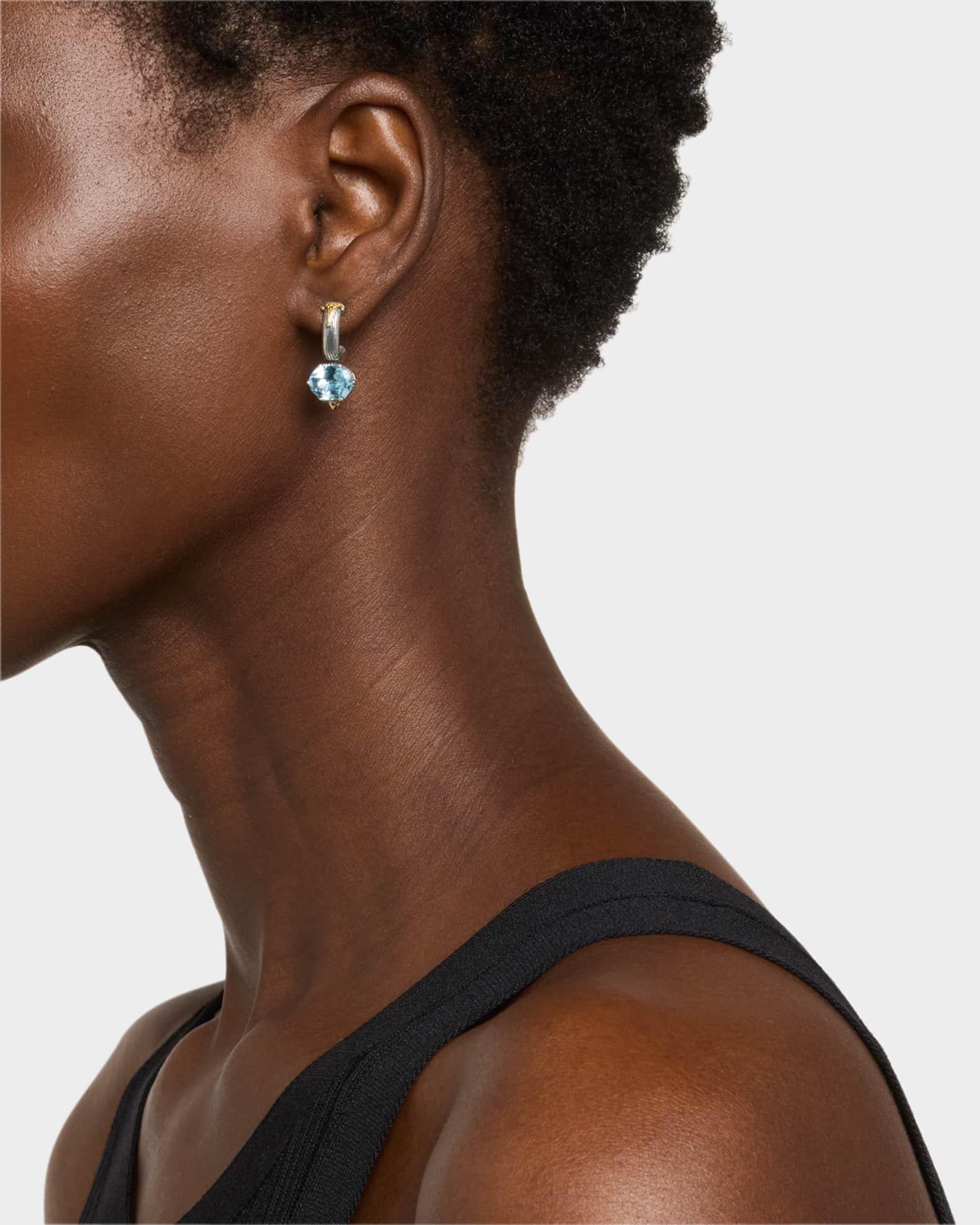 Kyma Sky Blue Topaz Huggie Drop Earrings Product Image
