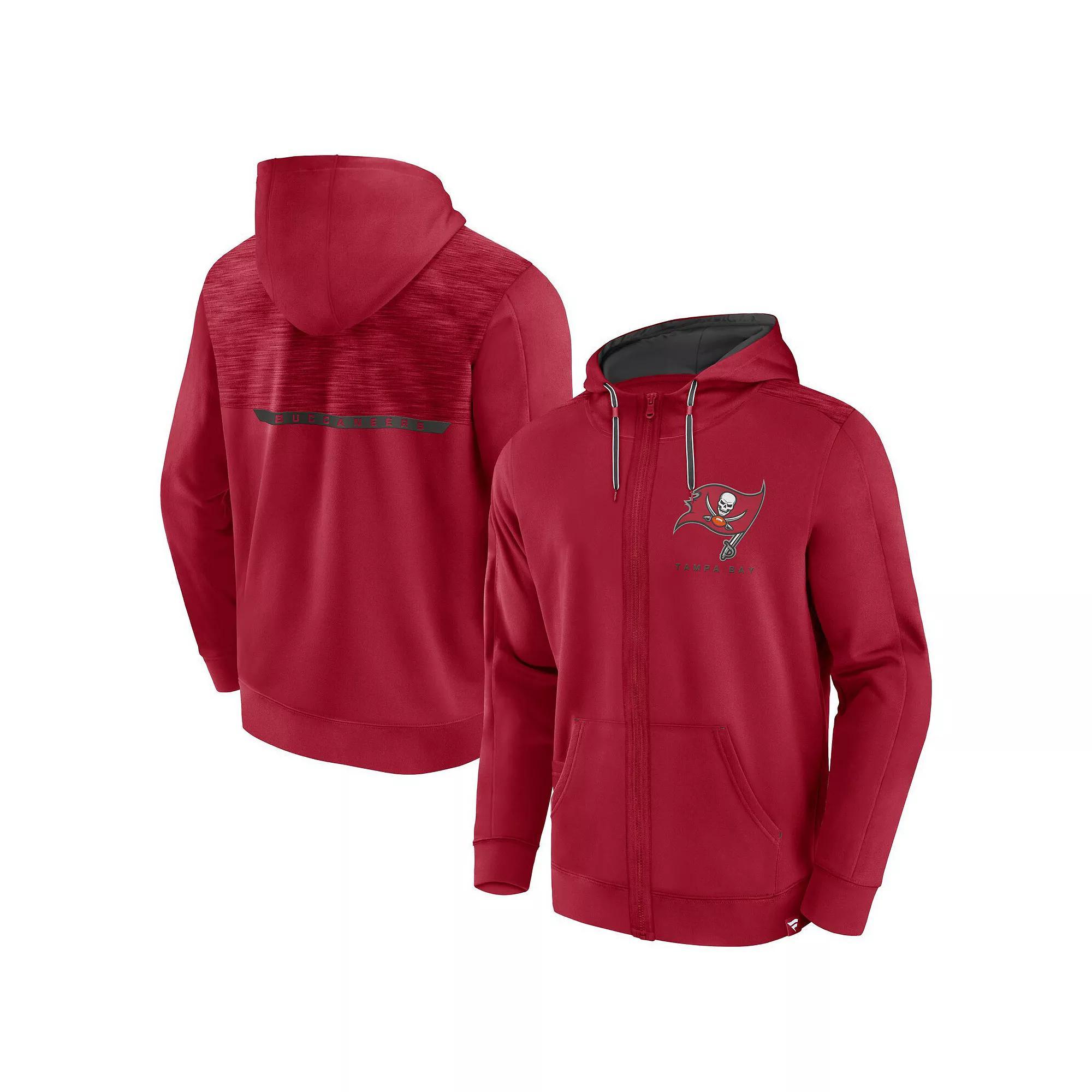 Men's Fanatics Branded  Red Tampa Bay Buccaneers Defender Evo Full-Zip Hoodie, Size: Large Product Image
