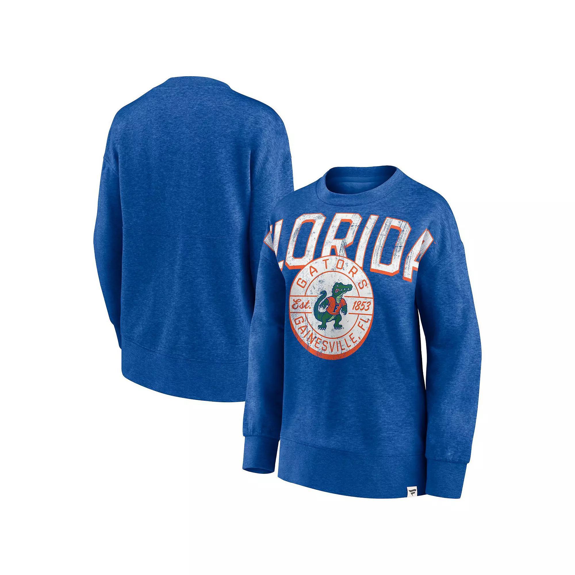 Womens Fanatics Branded Heathered Royal Florida Gators Jump Distribution Pullover Sweatshirt Product Image