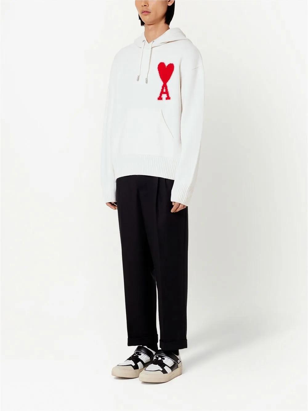 logo-intarsia knit hoodie Product Image