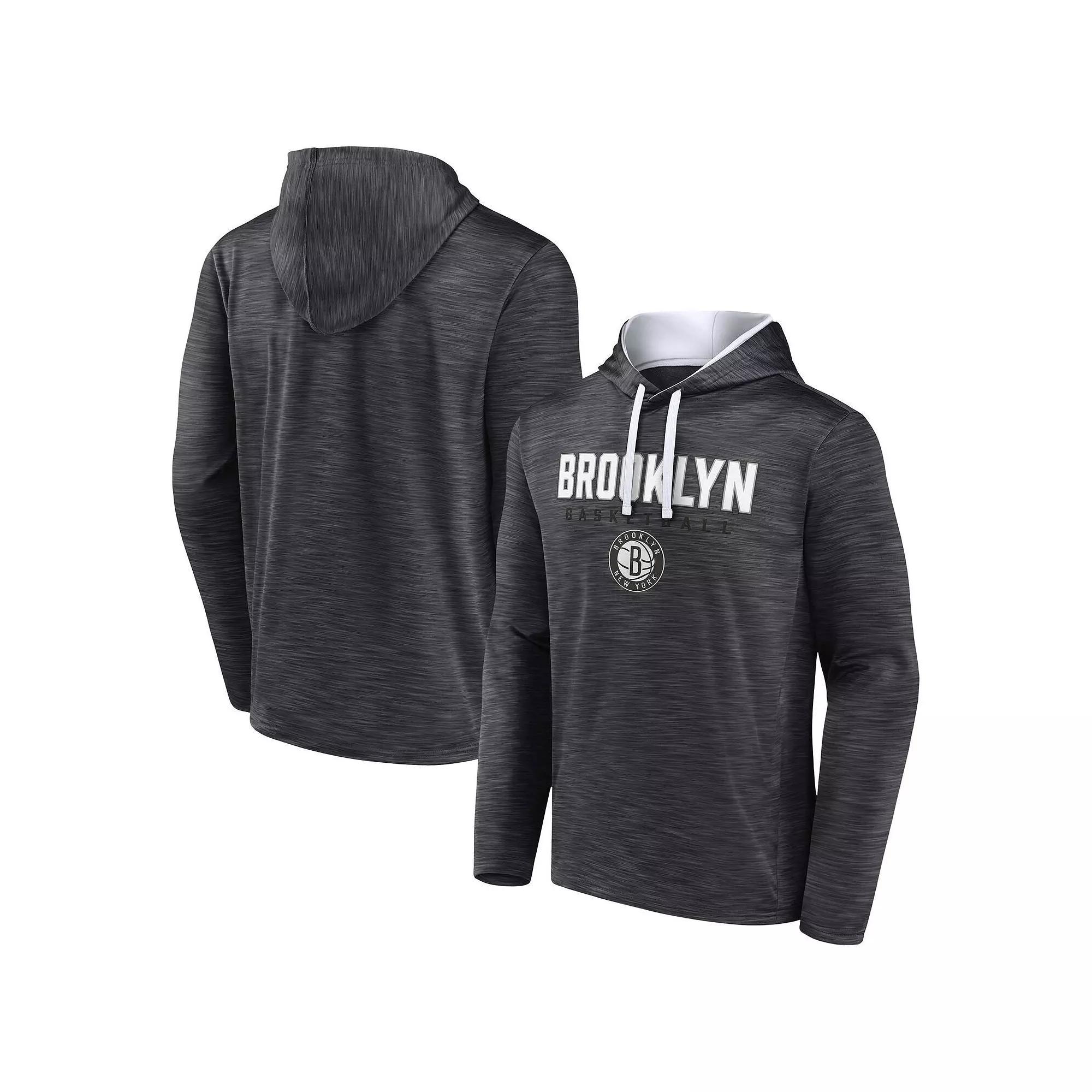 Men's Fanatics Branded Heather Charcoal Brooklyn Nets Fast Break Pullover Hoodie, Size: 5XL Product Image