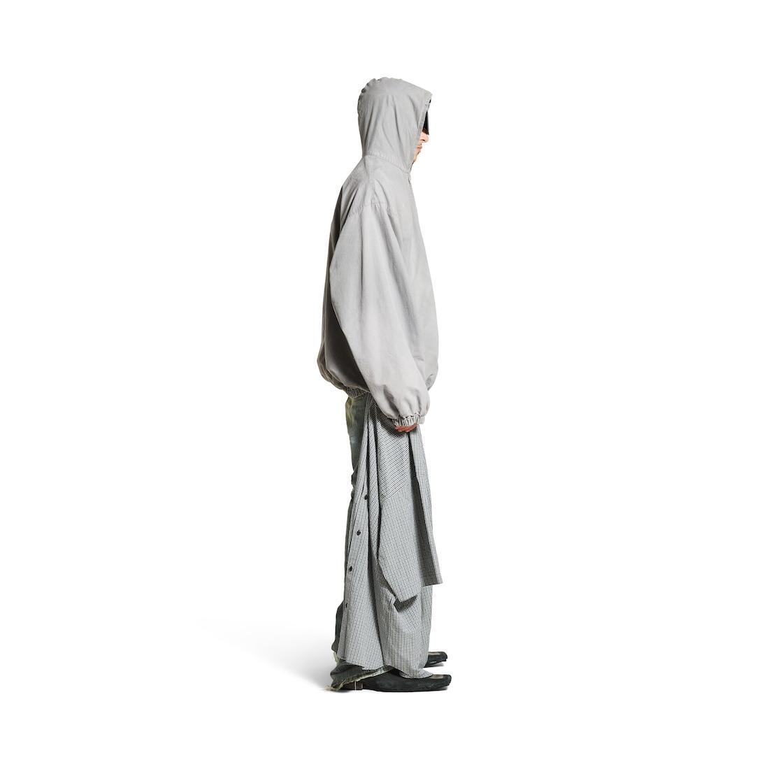 Men's Oversized Zip-up Hoodie in Grey Product Image