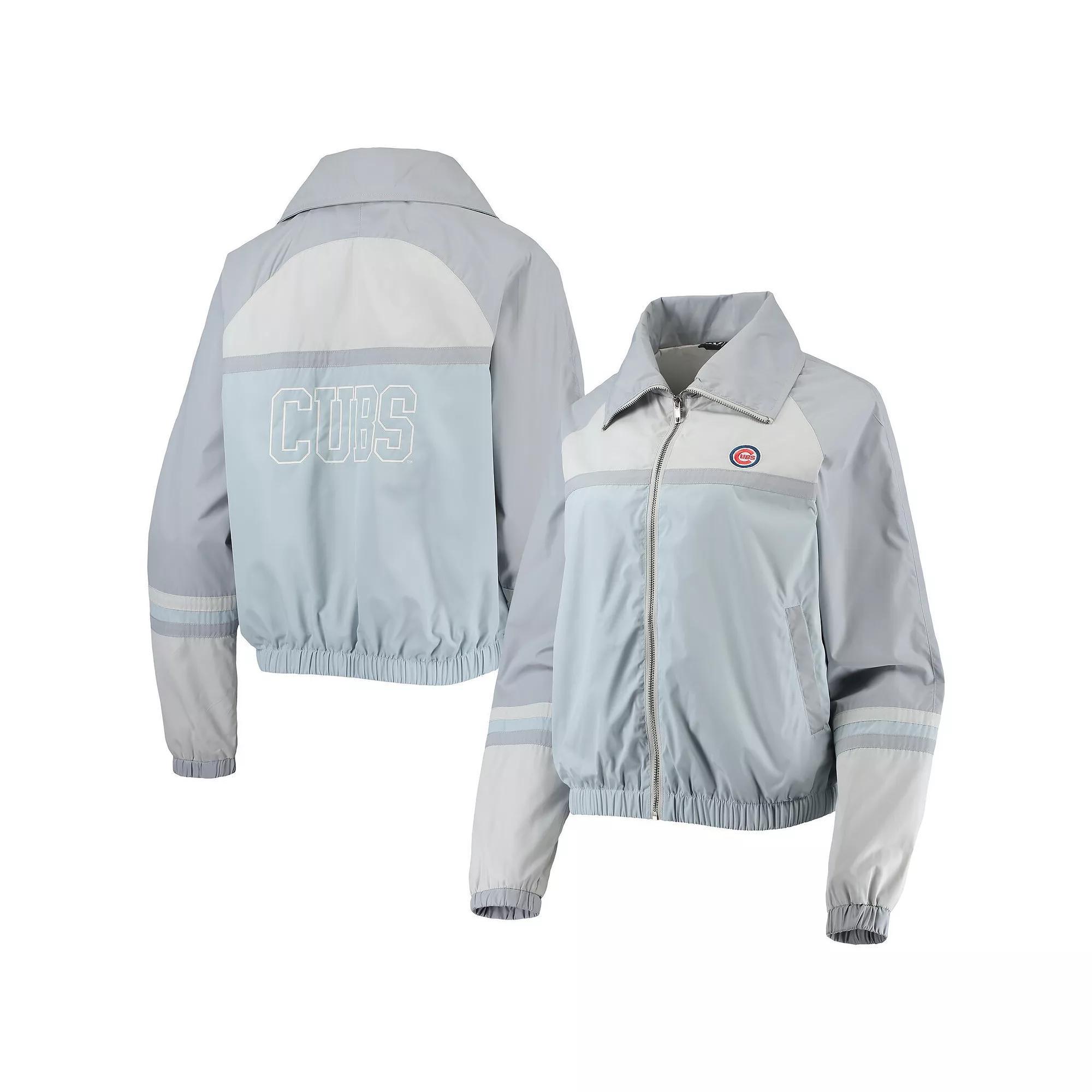 Women's The Wild Collective Royal Chicago Cubs Colorblock Track Raglan Full-Zip Jacket, Size: Medium, Light Product Image