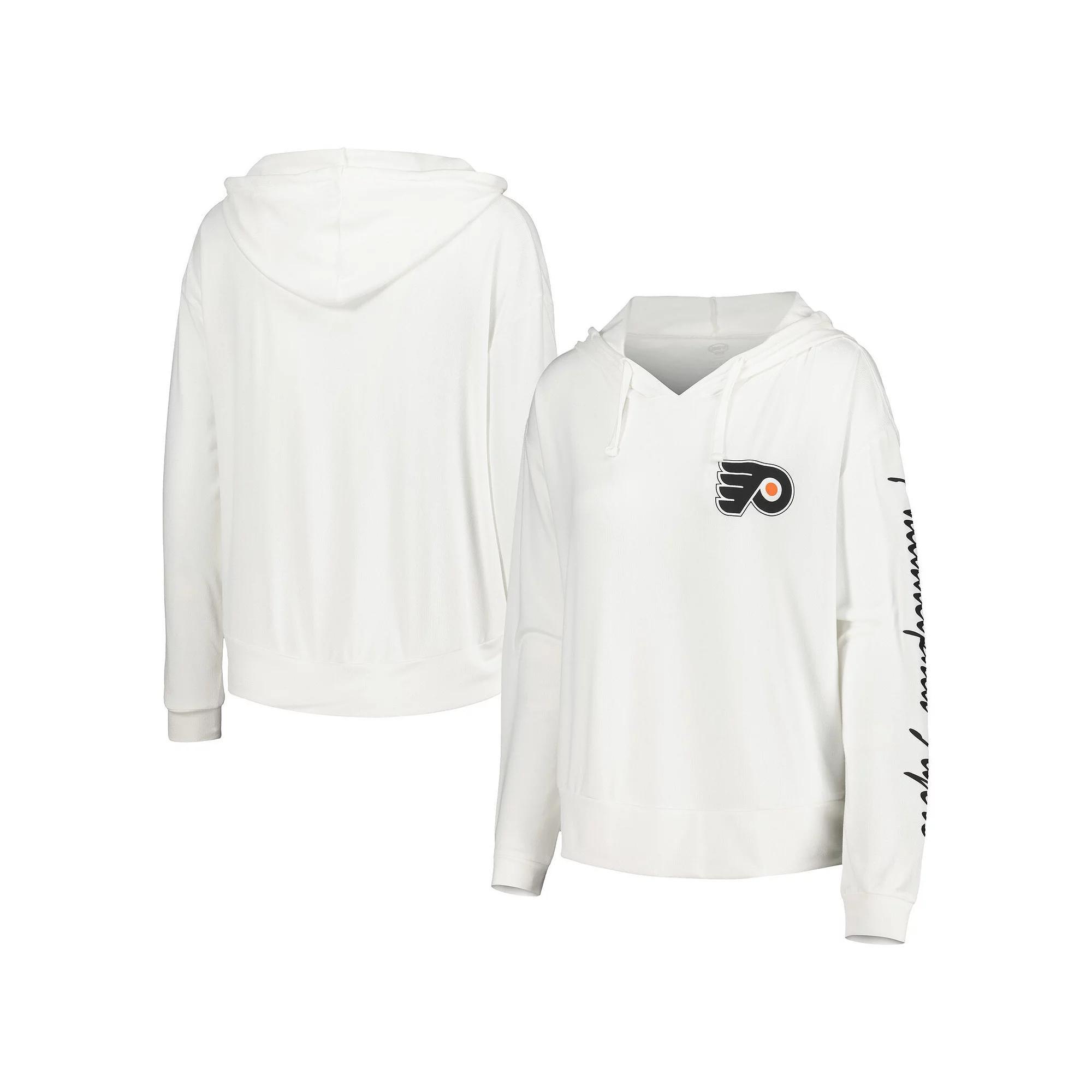 Women's Concepts Sport White Philadelphia Flyers Accord Hacci Long Sleeve Hoodie T-Shirt, Size: Small, Fly White Product Image
