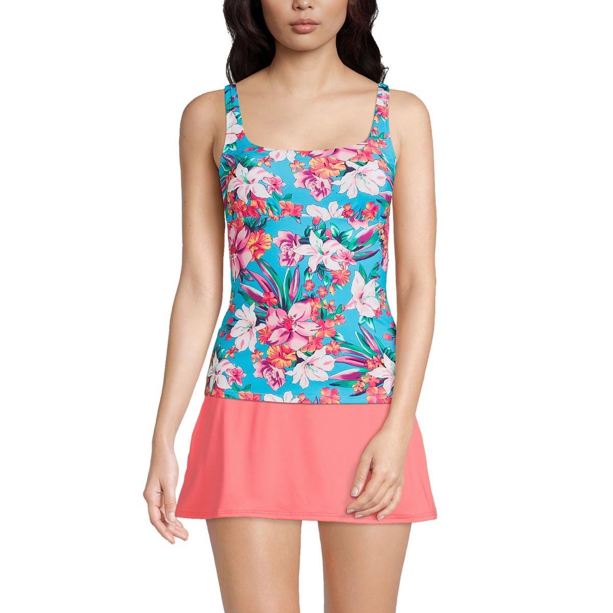 Plus Size Lands' End Bust Minimizer UPF 50 Tankini Swimsuit Top, Women's, Size: 16 W, Black Product Image